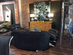 Paul Evans Cityscape Console in Burl Wood and Chrome