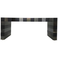 Paul Evans "Cityscape" Console Table in Gunmetal and Black