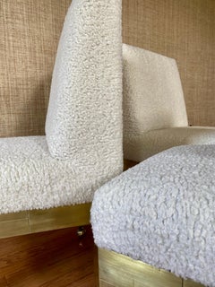 Paul Evans Cityscape Cubist Dining Chairs Mid-Century Modern Boucle Fabric 1970s