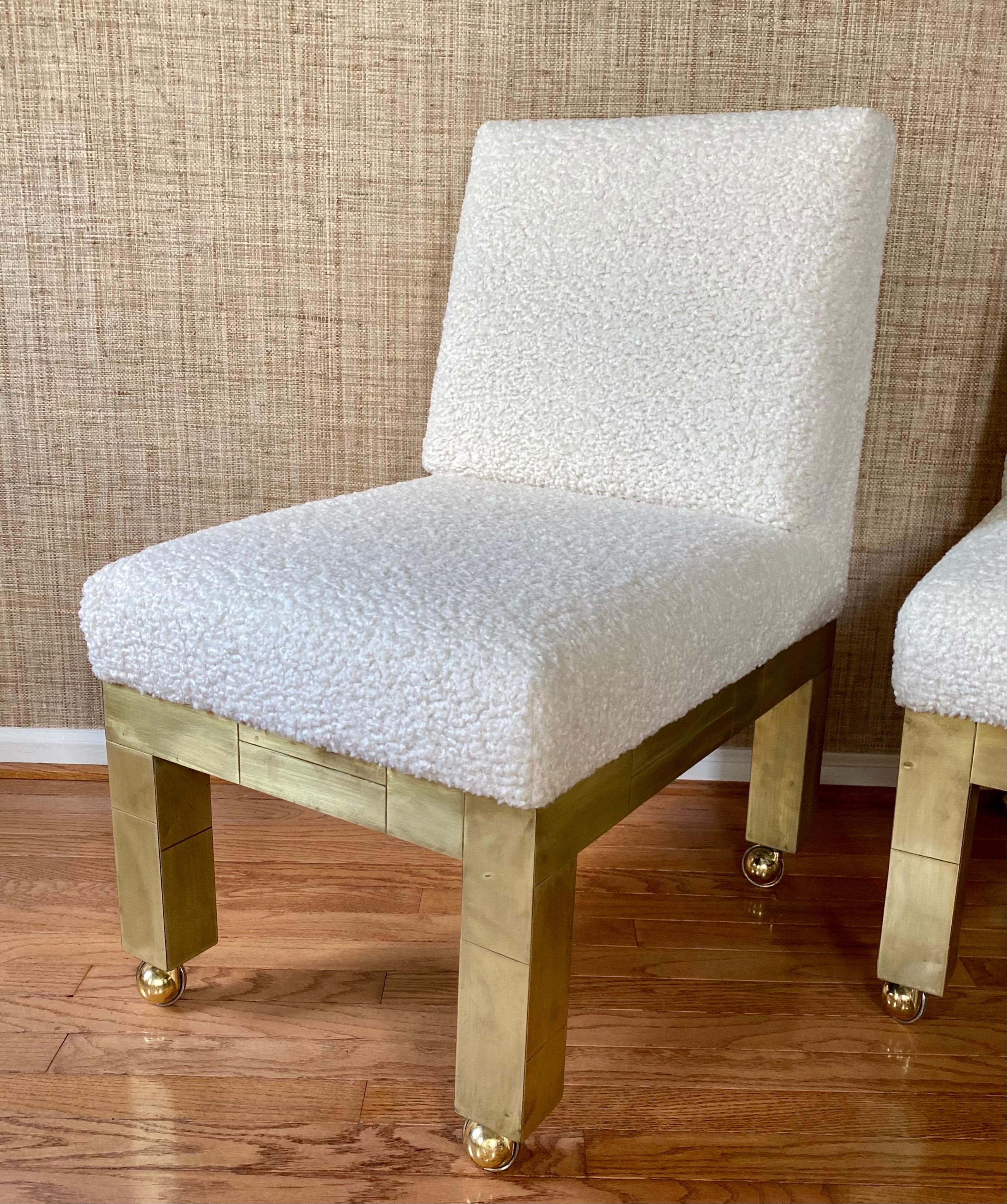 Paul Evans Cityscape Cubist Dining Chairs Mid-Century Modern Boucle Fabric 1970s For Sale 2
