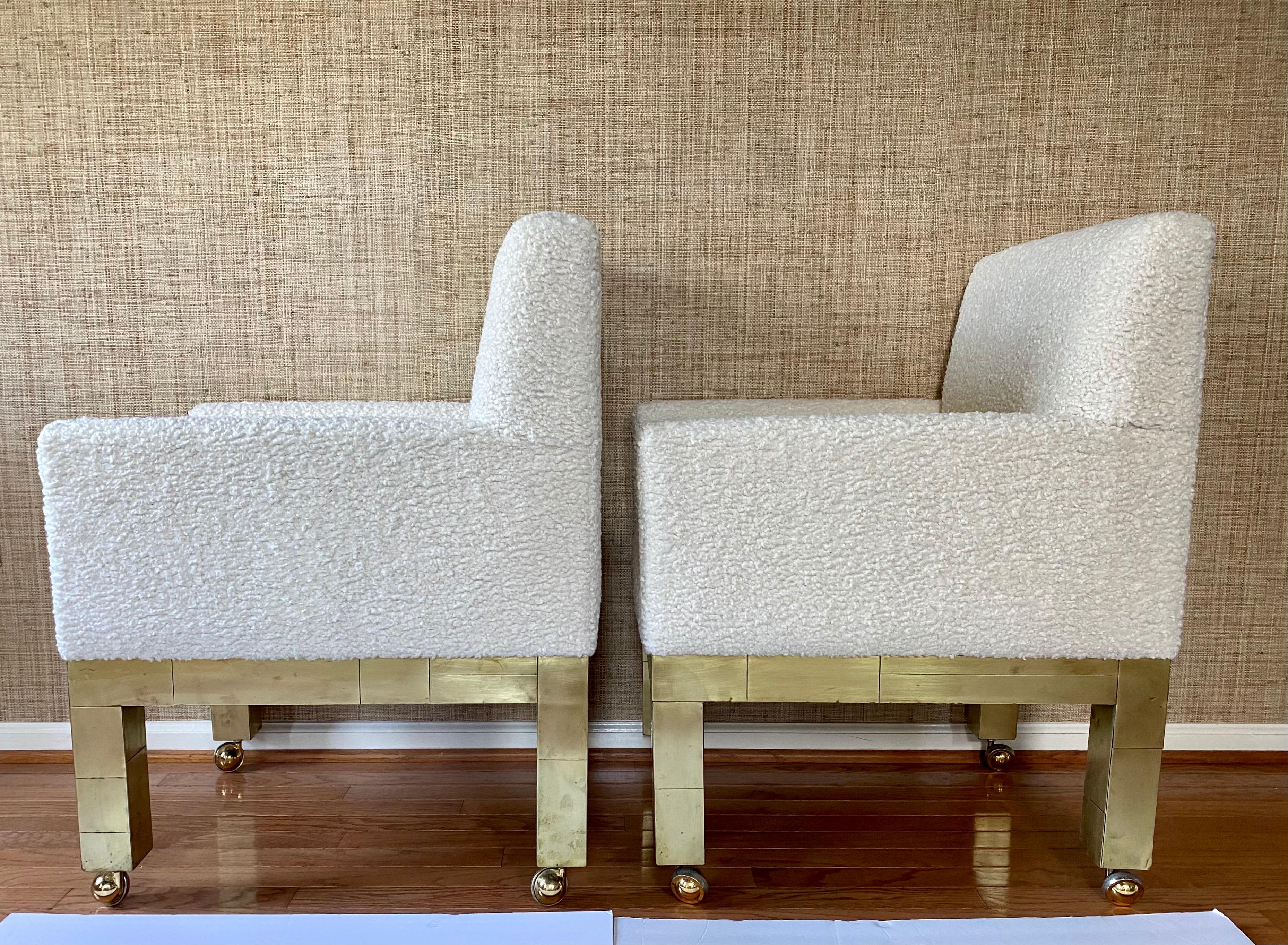Late 20th Century Paul Evans Cityscape Cubist Dining Chairs Mid-Century Modern Boucle Fabric 1970s