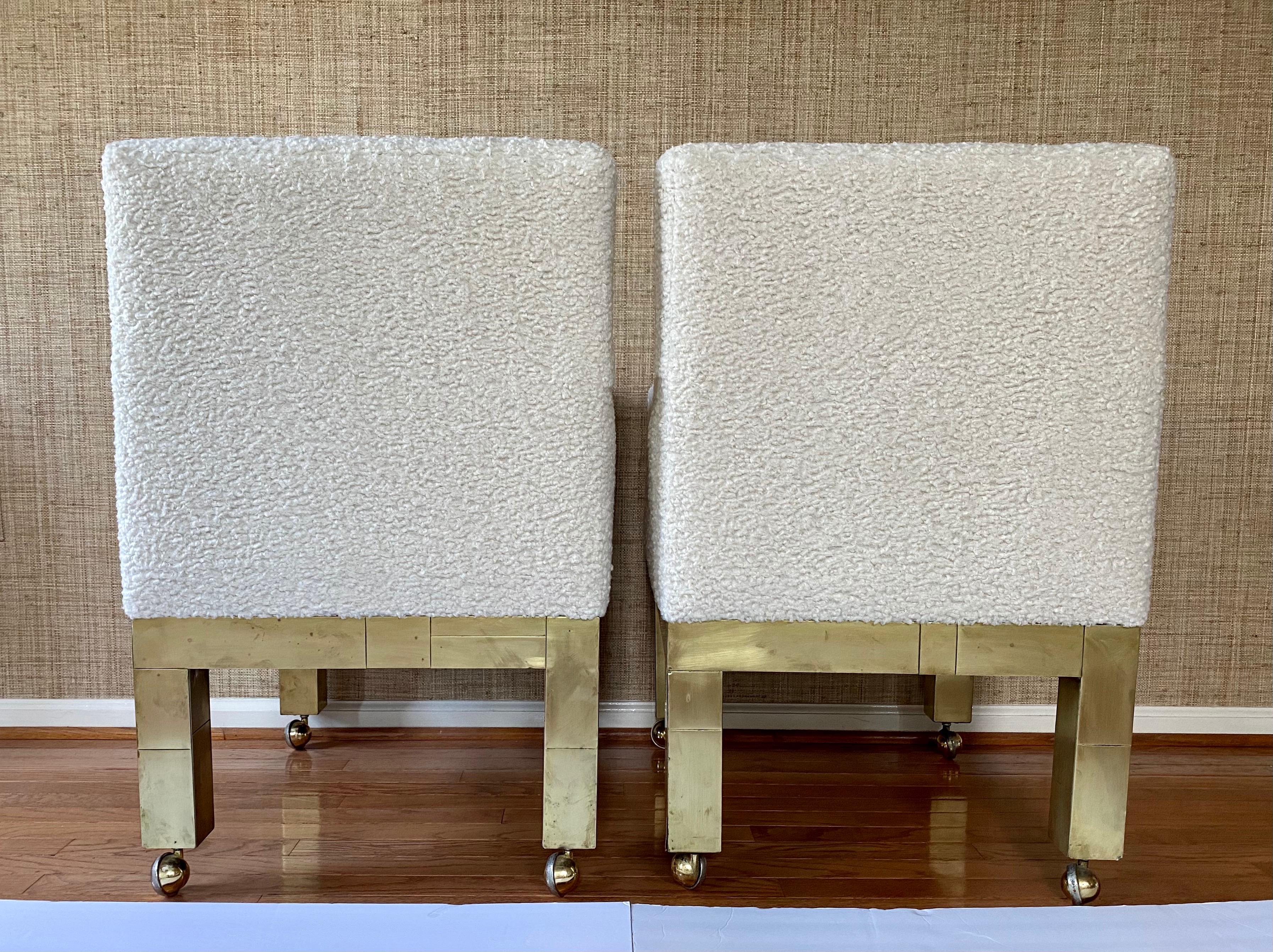 Paul Evans Cityscape Cubist Dining Chairs Mid-Century Modern Boucle Fabric 1970s 1