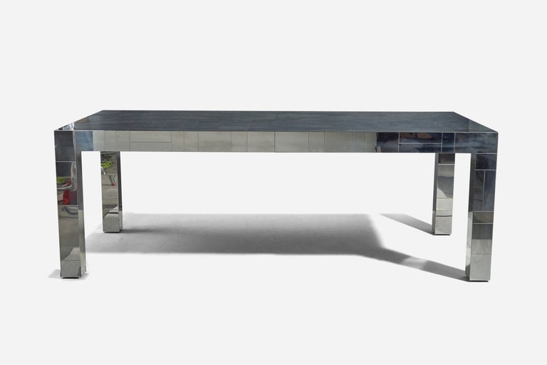 Paul Evans, "Cityscape" Dining Table, Mirror, Wood, Directional, USA, c. 1970 For Sale