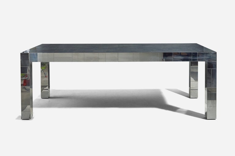 Paul Evans, "Cityscape" Dining Table, Mirror, Wood, Directional, USA, c. 1970 For Sale