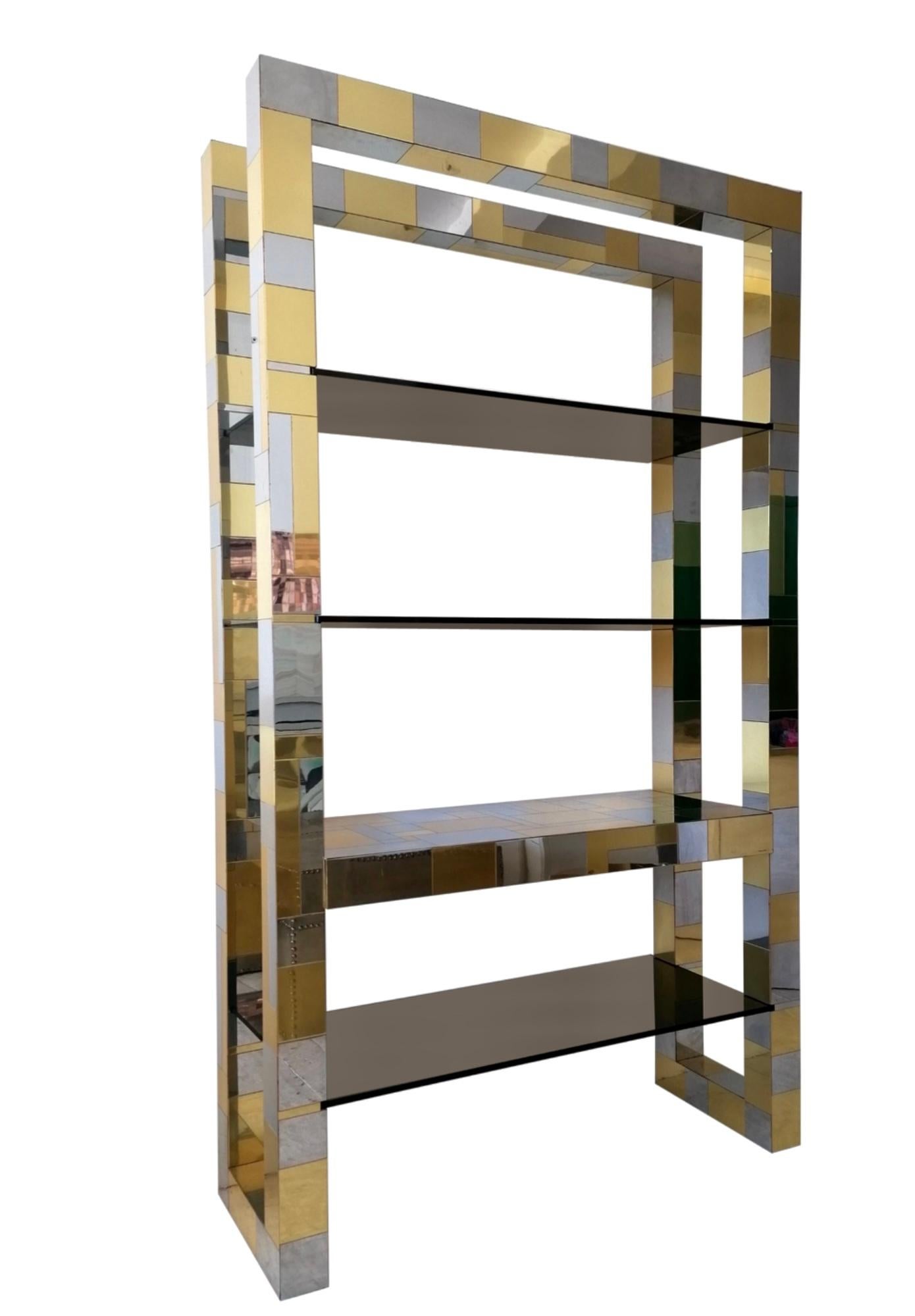 Paul Evans Cityscape Free Standing Etagere Bookcase In Good Condition For Sale In Bradenton, FL