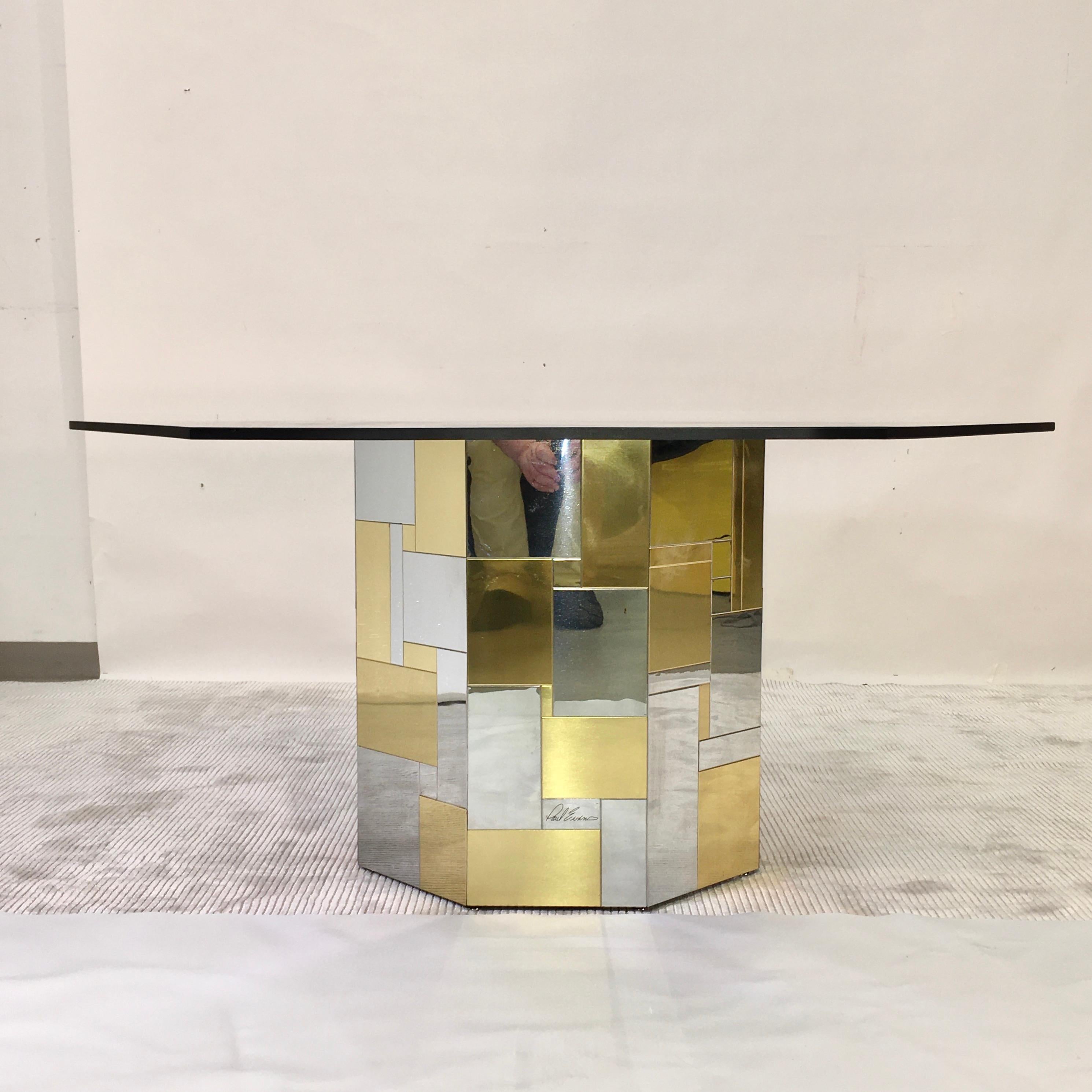 Polished Paul Evans Cityscape Hex-Octagonal Breakfast Table
