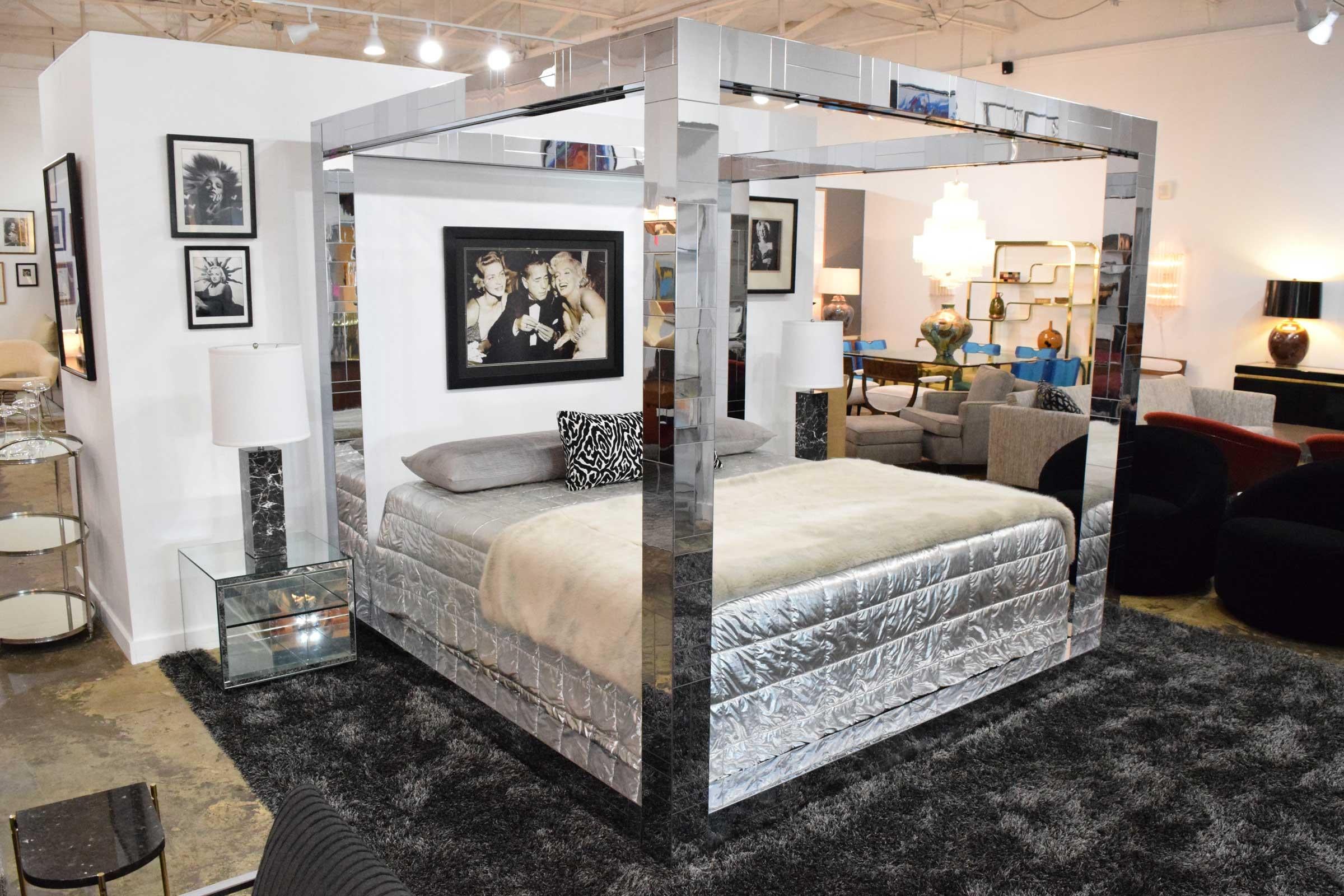 Stunning, hard to find.  A Paul Evans signed Cityscape King size bed. This one is in beautiful condition. As used by Kelly Wearstler and Jonathan Adler.