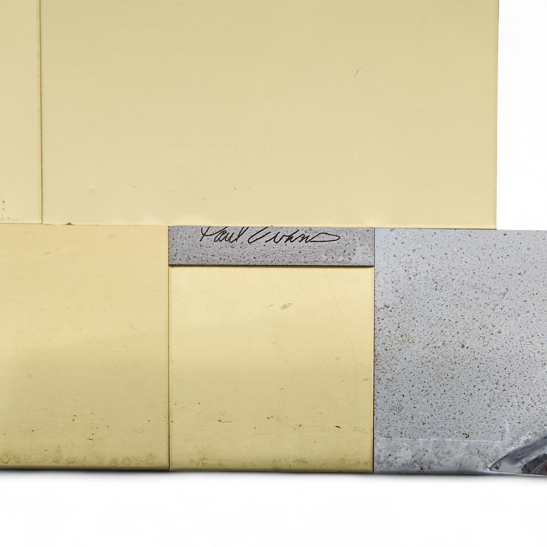 Credenza con mueble de latón y cromo de mediados de siglo Paul Evans Cityscape en venta 1