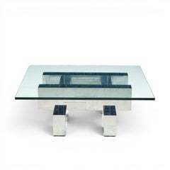 Paul Evans Cityscape Mid Century Chrome and Stainless Steel Coffee Table