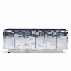 Paul Evans Cityscape Crédence chromée du milieu du siècle dernier