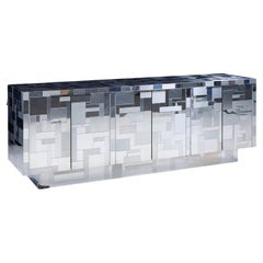 Paul Evans Cityscape Mid Century Chrome Credenza