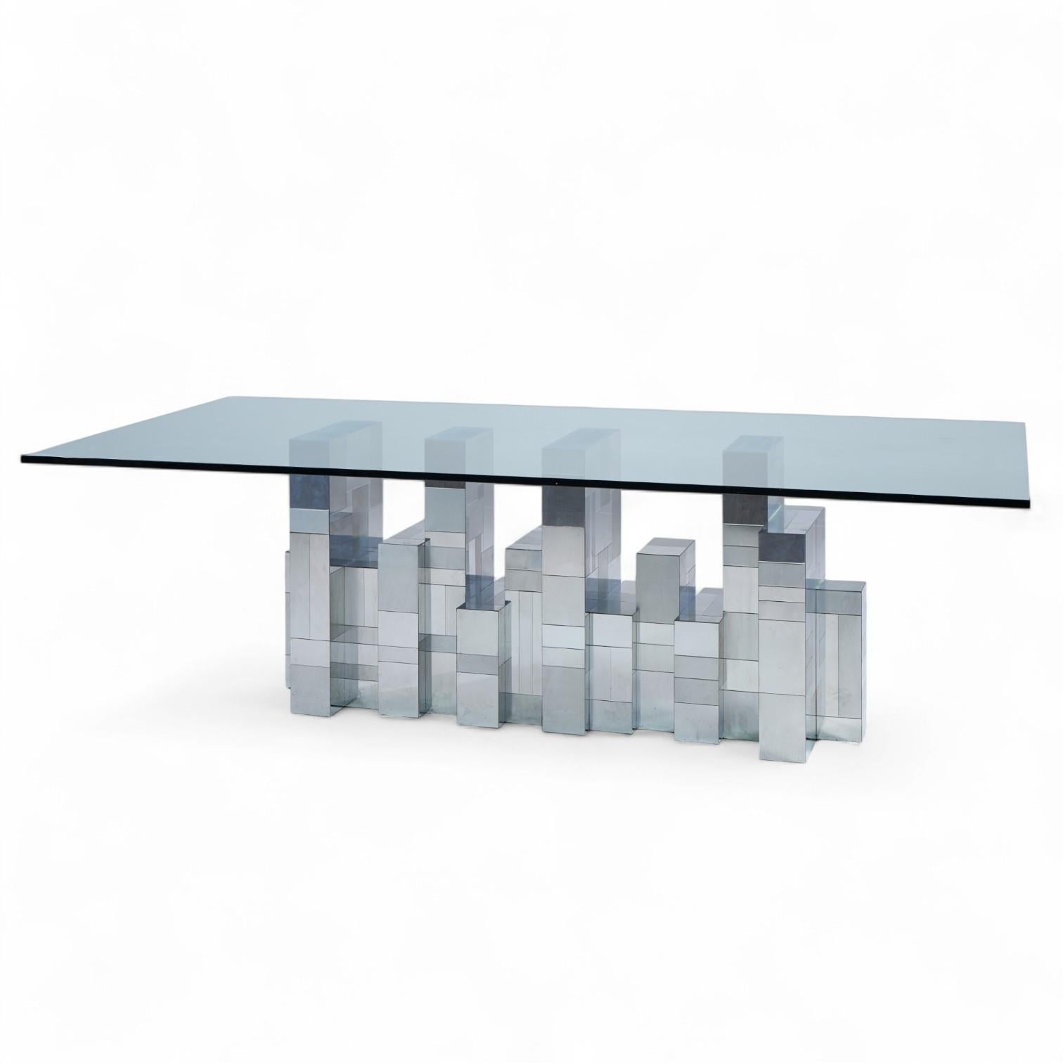Mid-Century Modern Paul Evans Cityscape Mid Century Chrome Dining Table For Sale