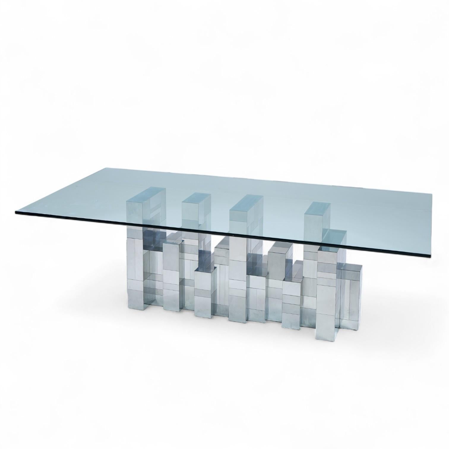 20th Century Paul Evans Cityscape Mid Century Chrome Dining Table For Sale