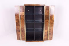 Paul Evans Mid Century Burl Wood Floating Display Cabinet