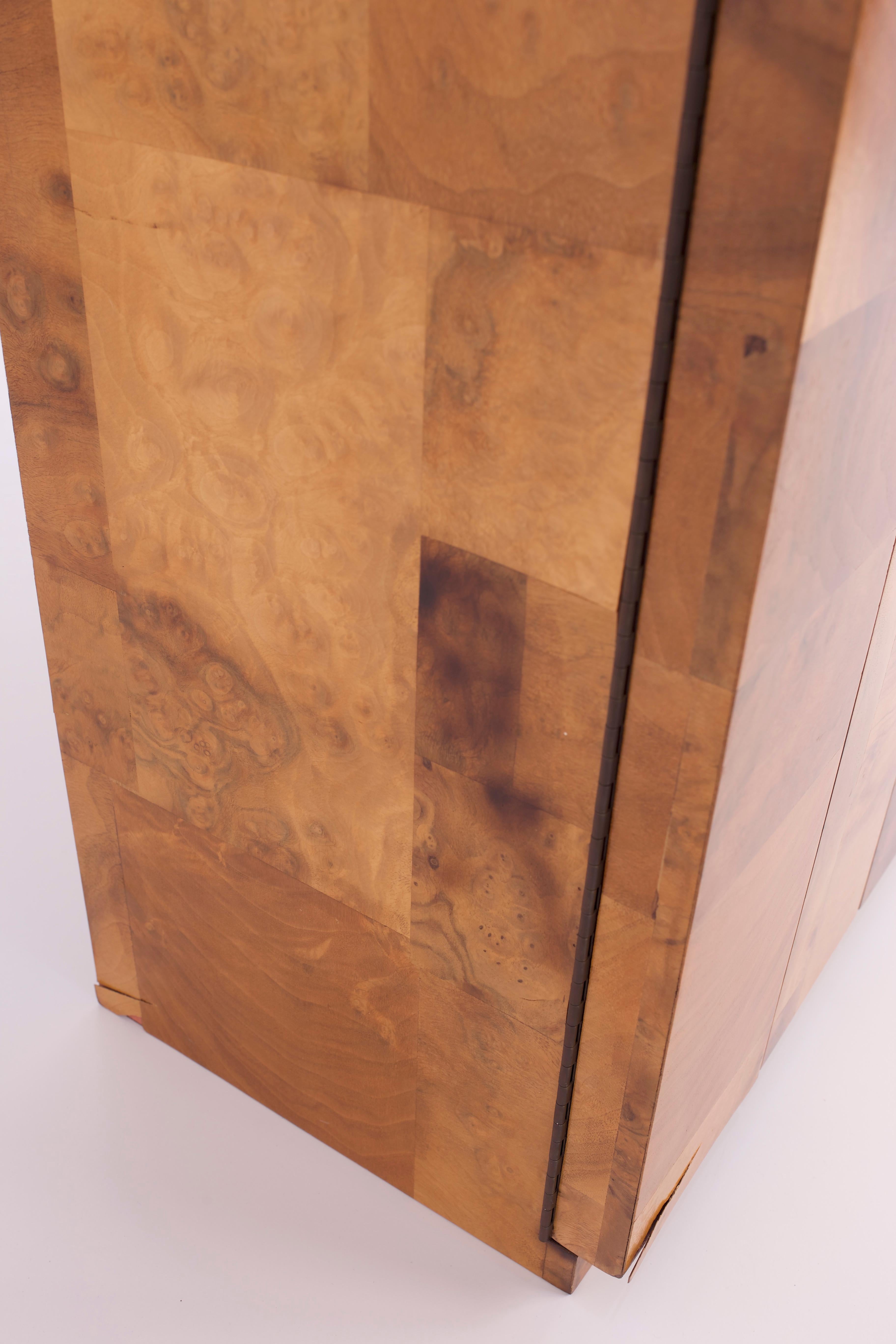 Paul Evans Mid Century Burl Wood Floating Display Cabinet For Sale 2