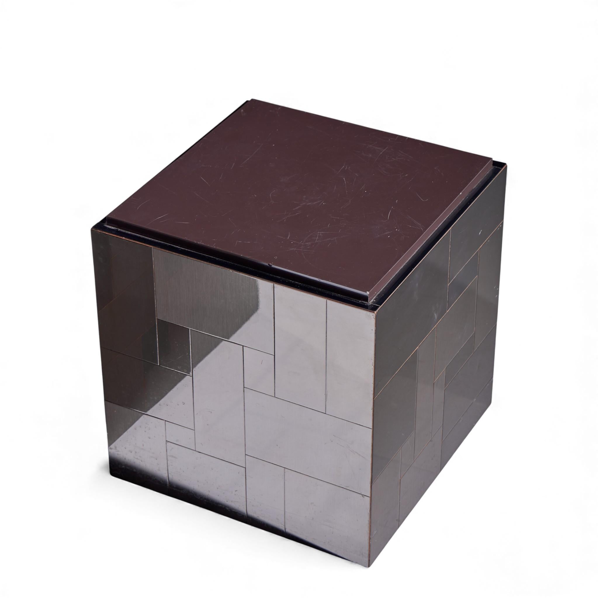 Paul Evans Cityscape Mid Century Gunmetal Cube Side End Tables - Pair For Sale 3