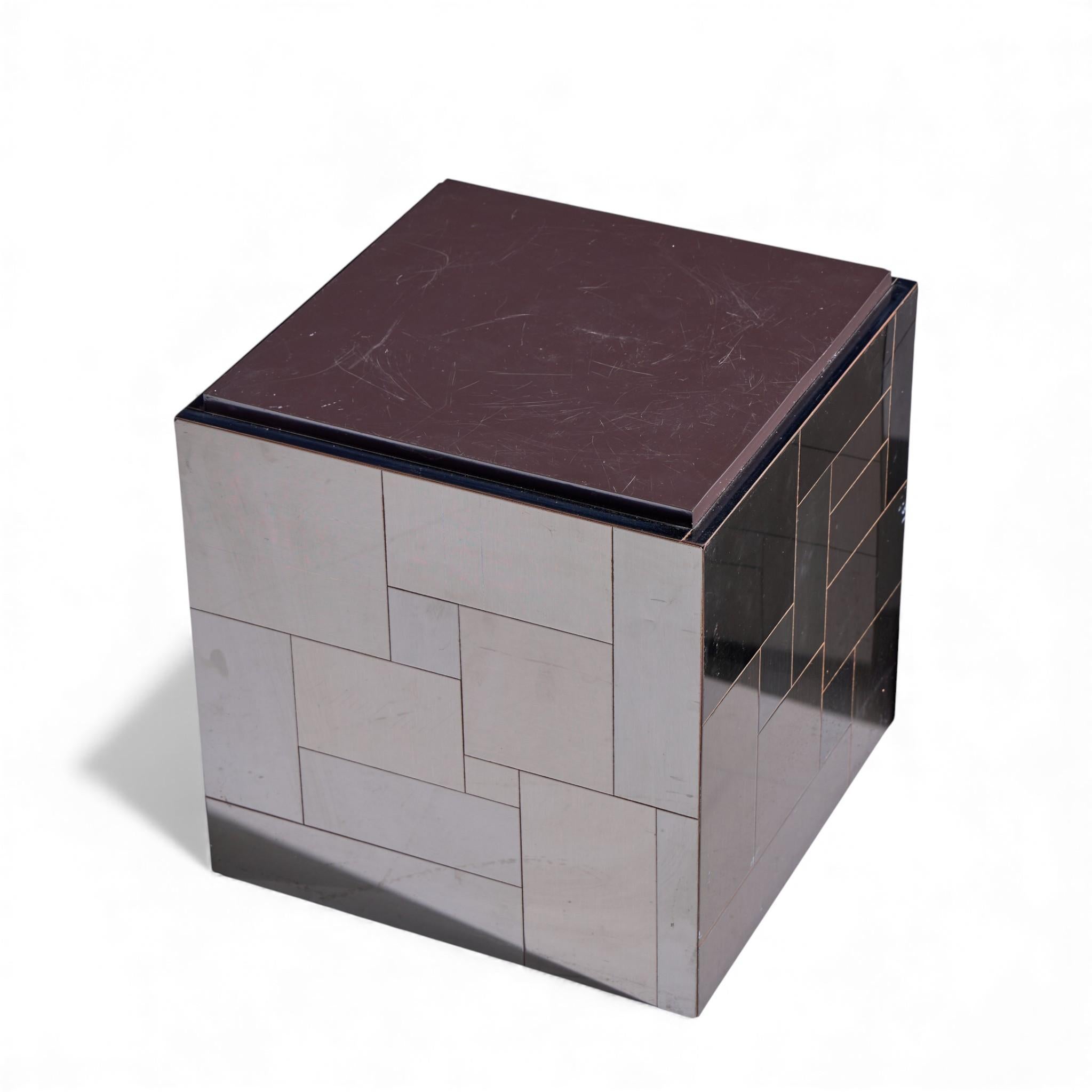 Paul Evans Cityscape Mid Century Gunmetal Cube Side End Tables - Pair For Sale 4