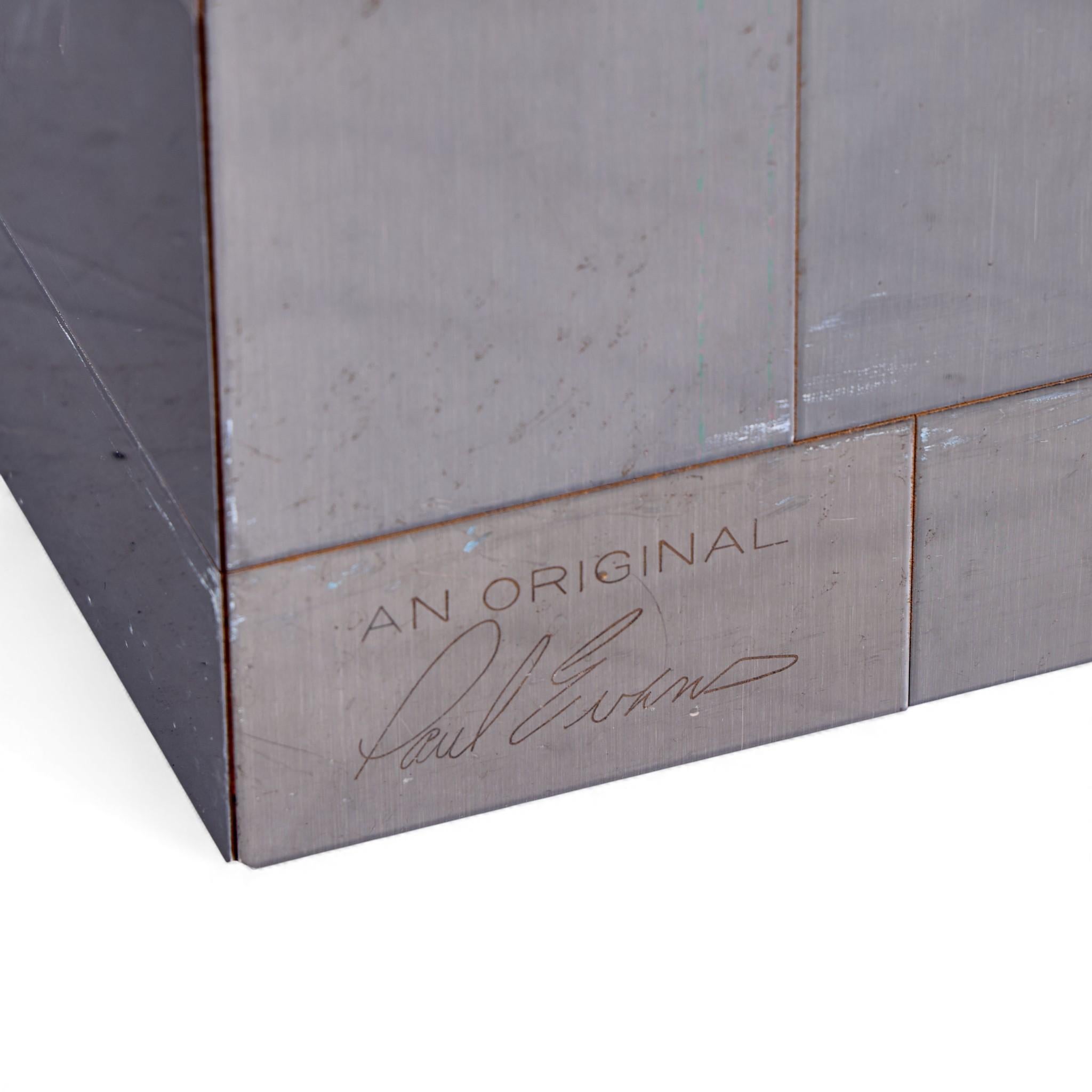 Paul Evans Cityscape Mid Century Gunmetal Cube Side End Tables - Pair For Sale 5