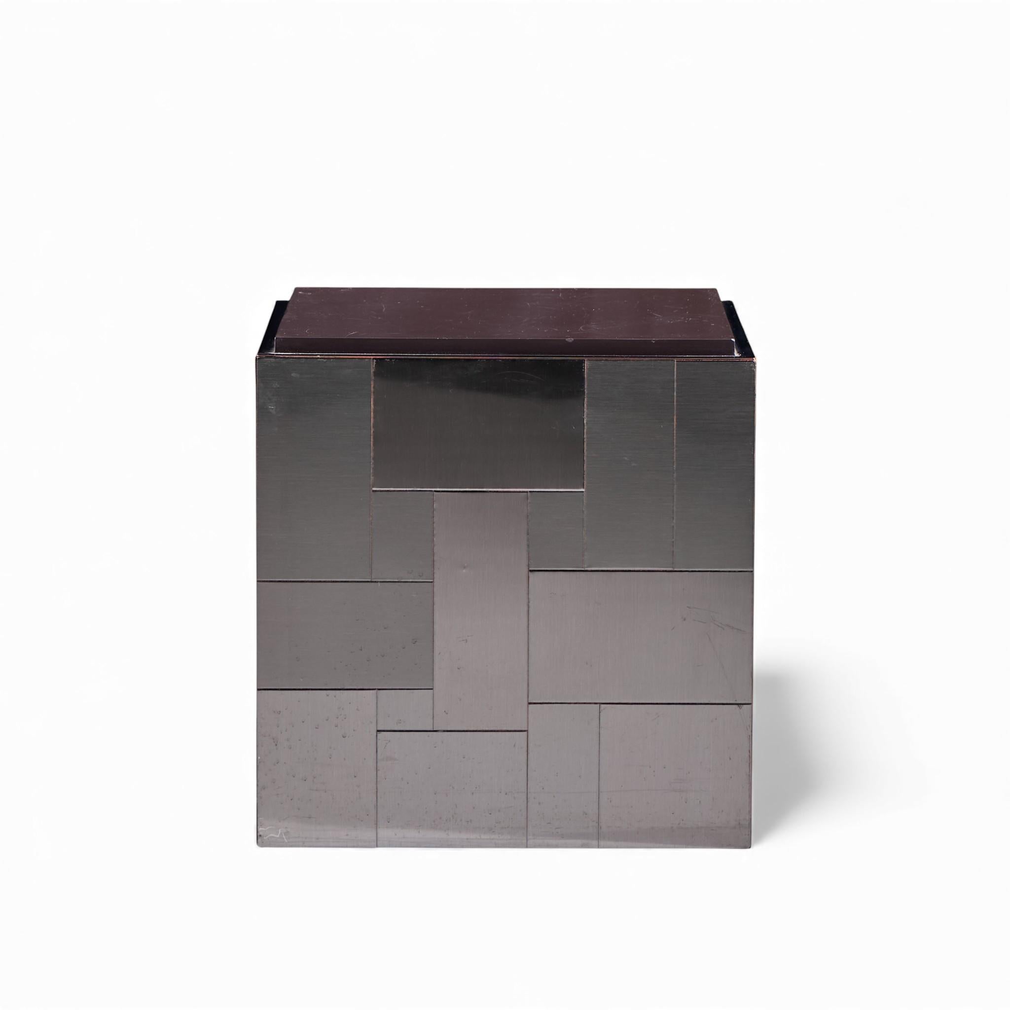 Paul Evans Cityscape Mid Century Gunmetal Cube Side End Tables - Pair For Sale 2