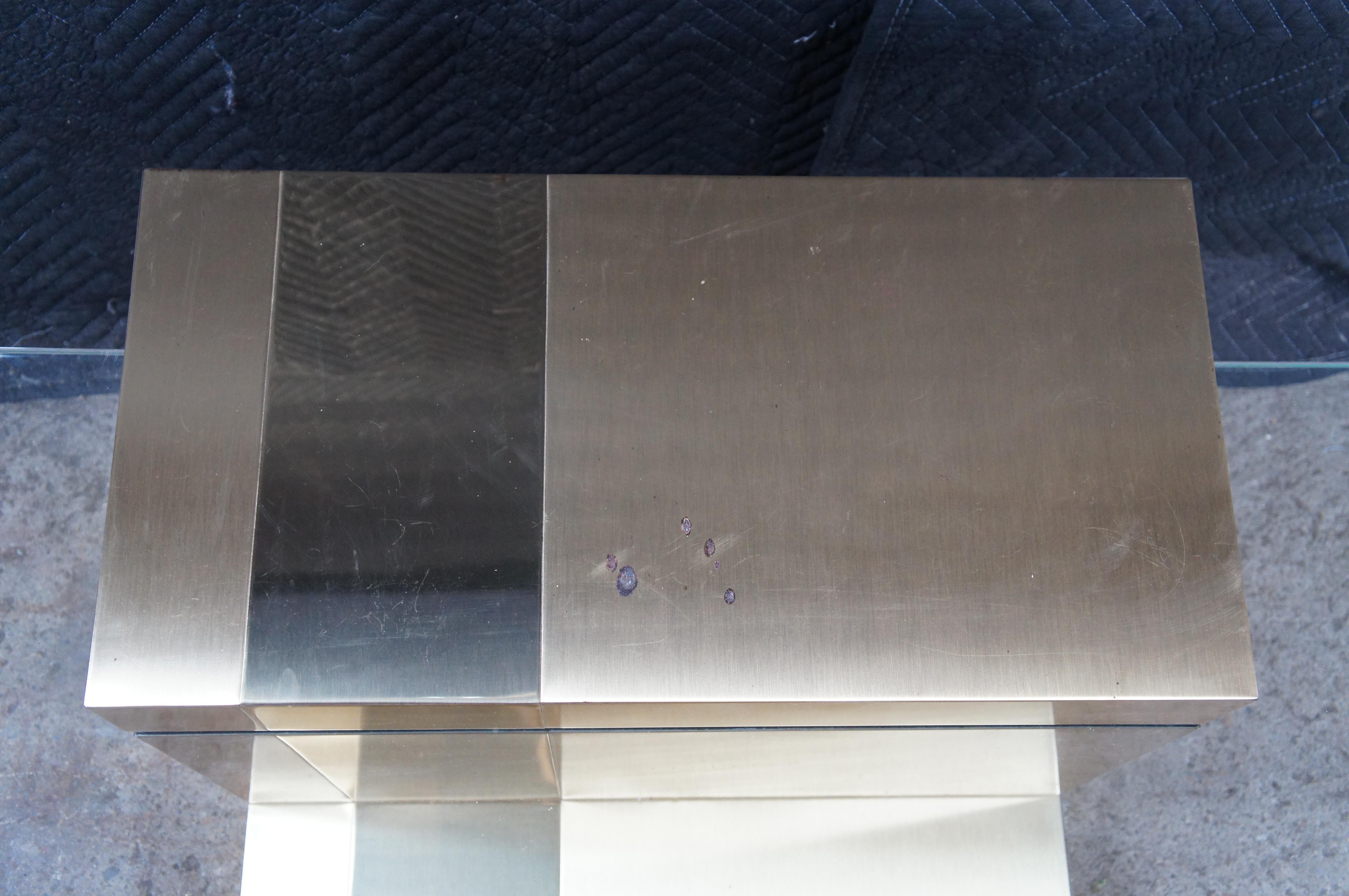 20th Century Paul Evans Cityscape Mid Century Modern Cantilever Floating Gold Coffee Table For Sale