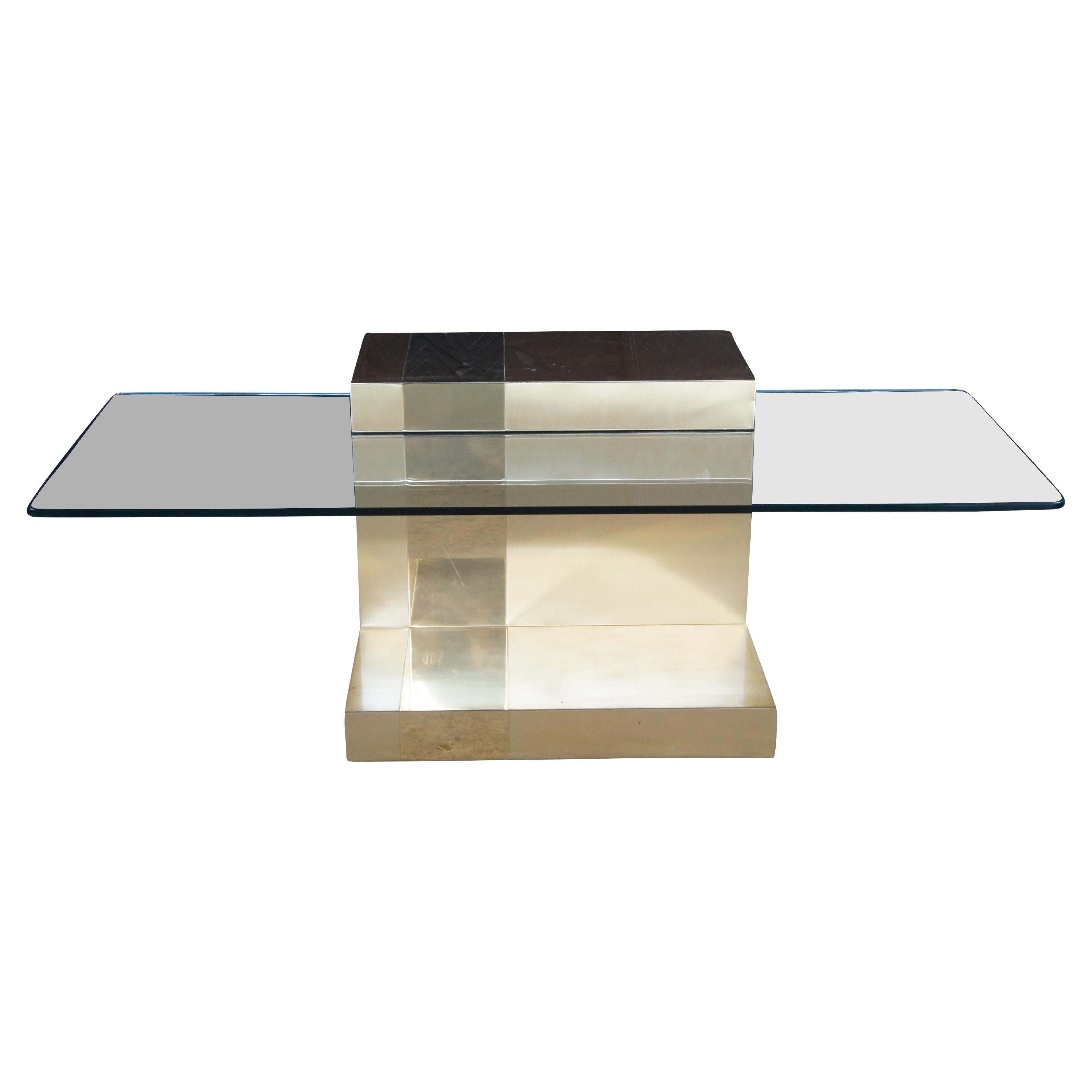 Paul Evans Cityscape Mid Century Modern Cantilever Floating Gold Coffee Table