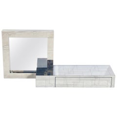 Miroir Cityscape et table console flottante Paul Evans