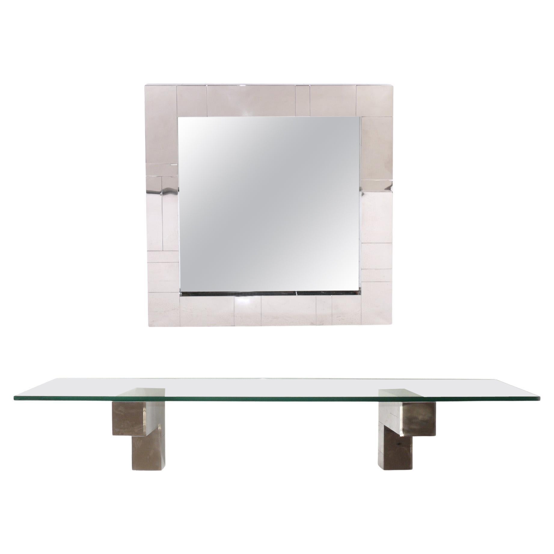 Paul Evans Cityscape Mirror and Wall Mounted Console Table