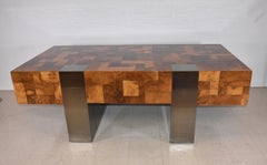 Paul Evans Cityscape Patchwork Burlwood Executive Desk