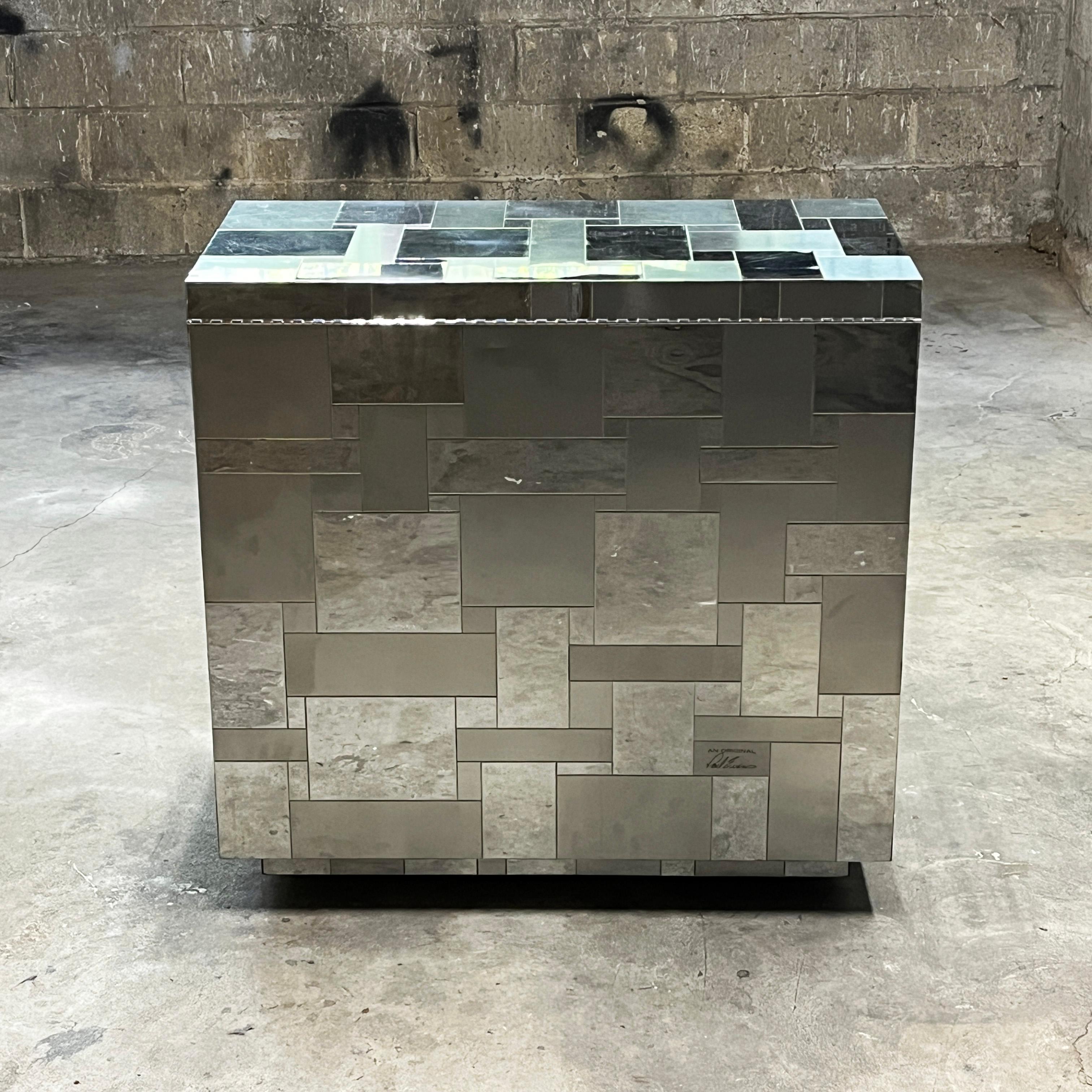 Paul Evans Cityscape PE200 Series Chrome Rolling Bar Cabinet 1970 Bon état - En vente à Brooklyn, NY