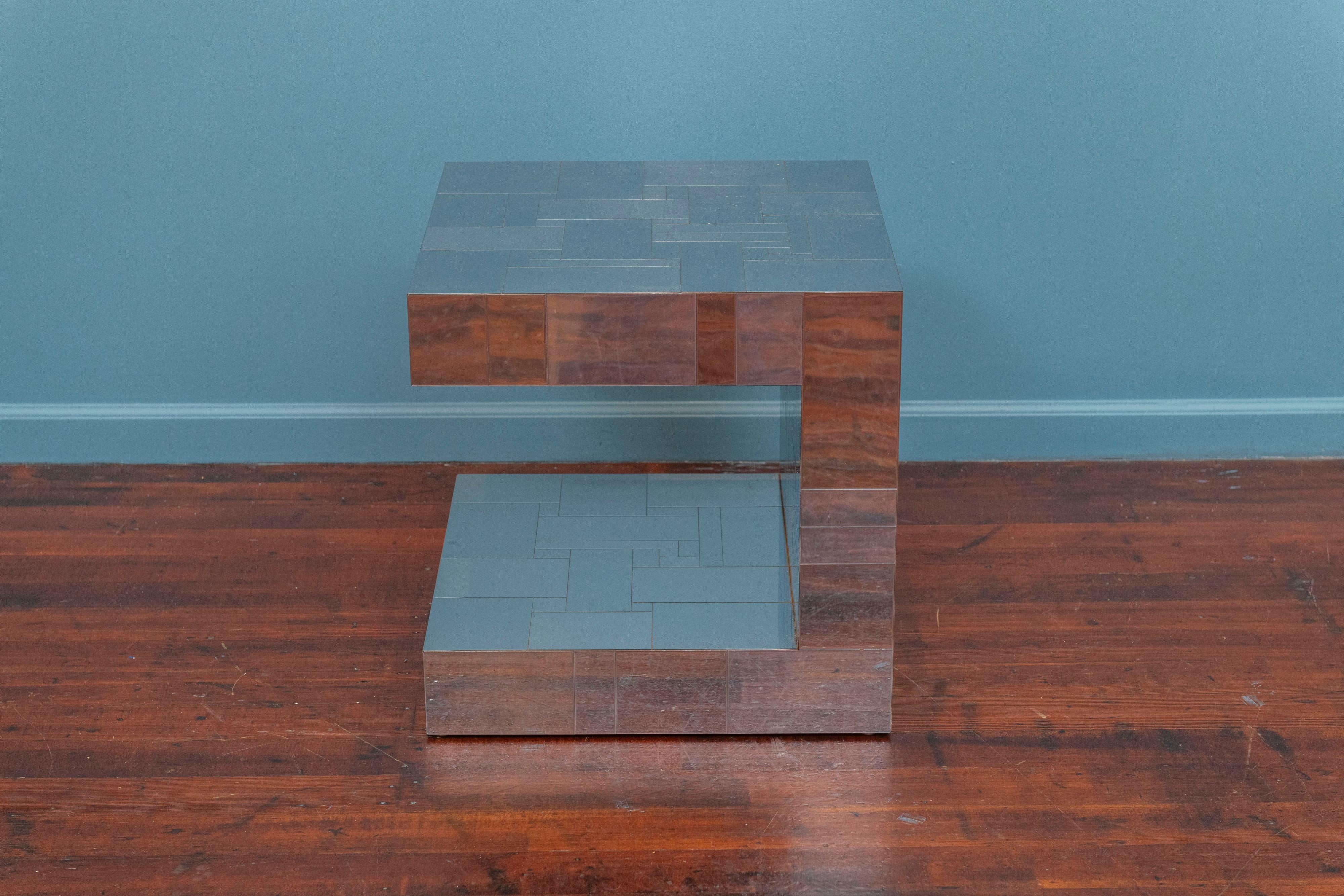 Paul Evans Cityscape Side Table, Signed In Good Condition For Sale In San Francisco, CA