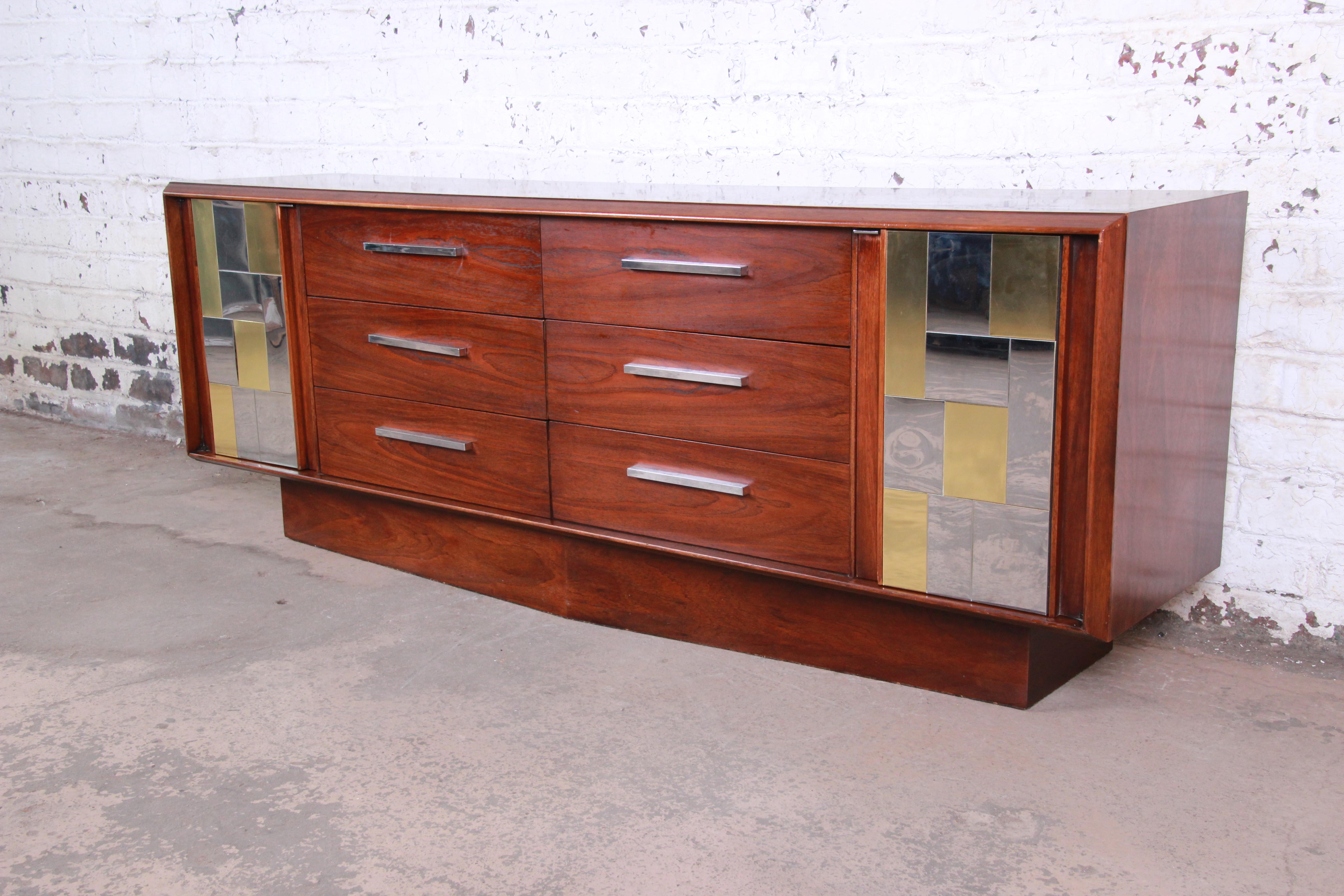 American Paul Evans Cityscape Style Mid-Century Modern Long Dresser or Credenza by Lane