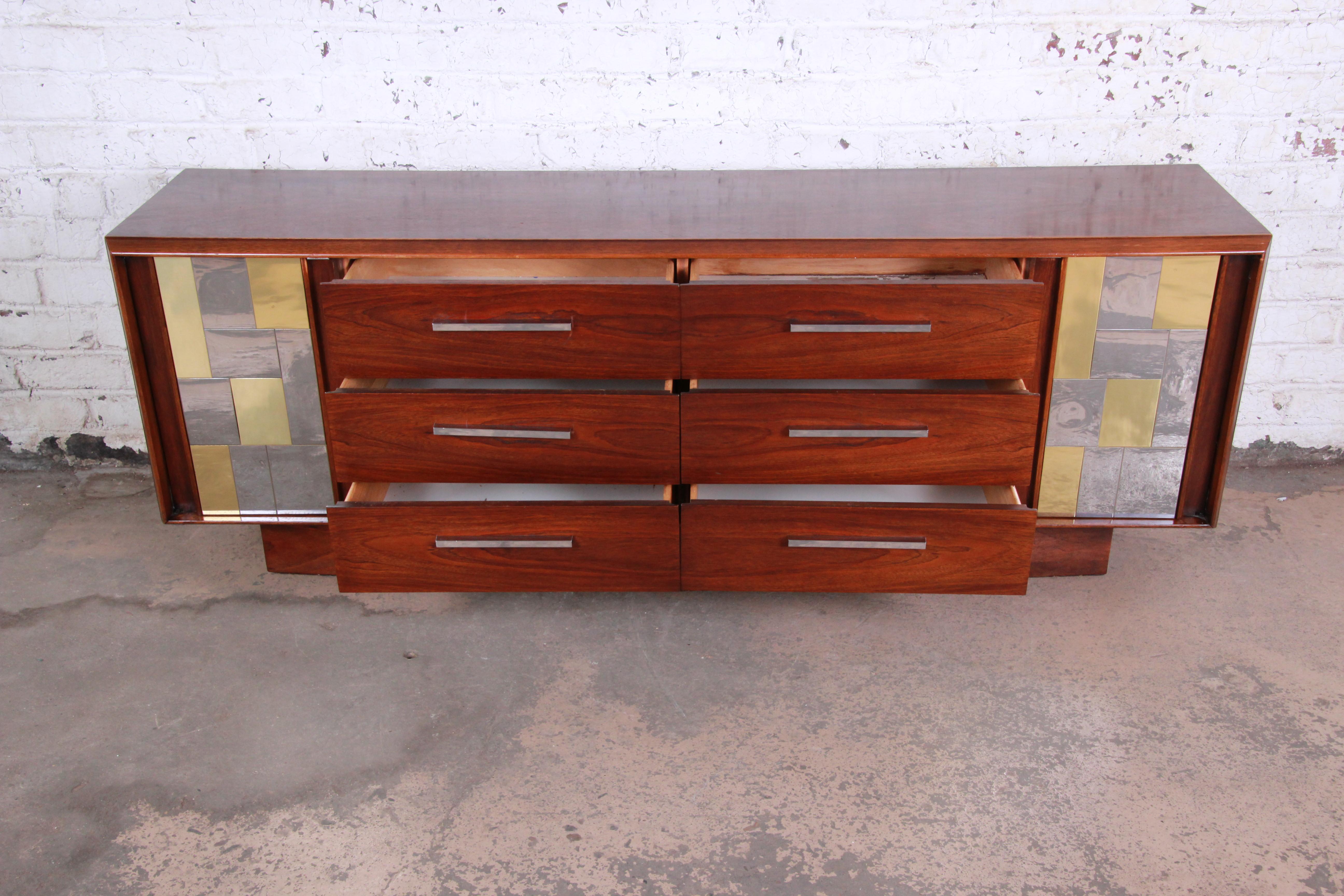 Paul Evans Cityscape Style Mid-Century Modern Long Dresser or Credenza by Lane 2