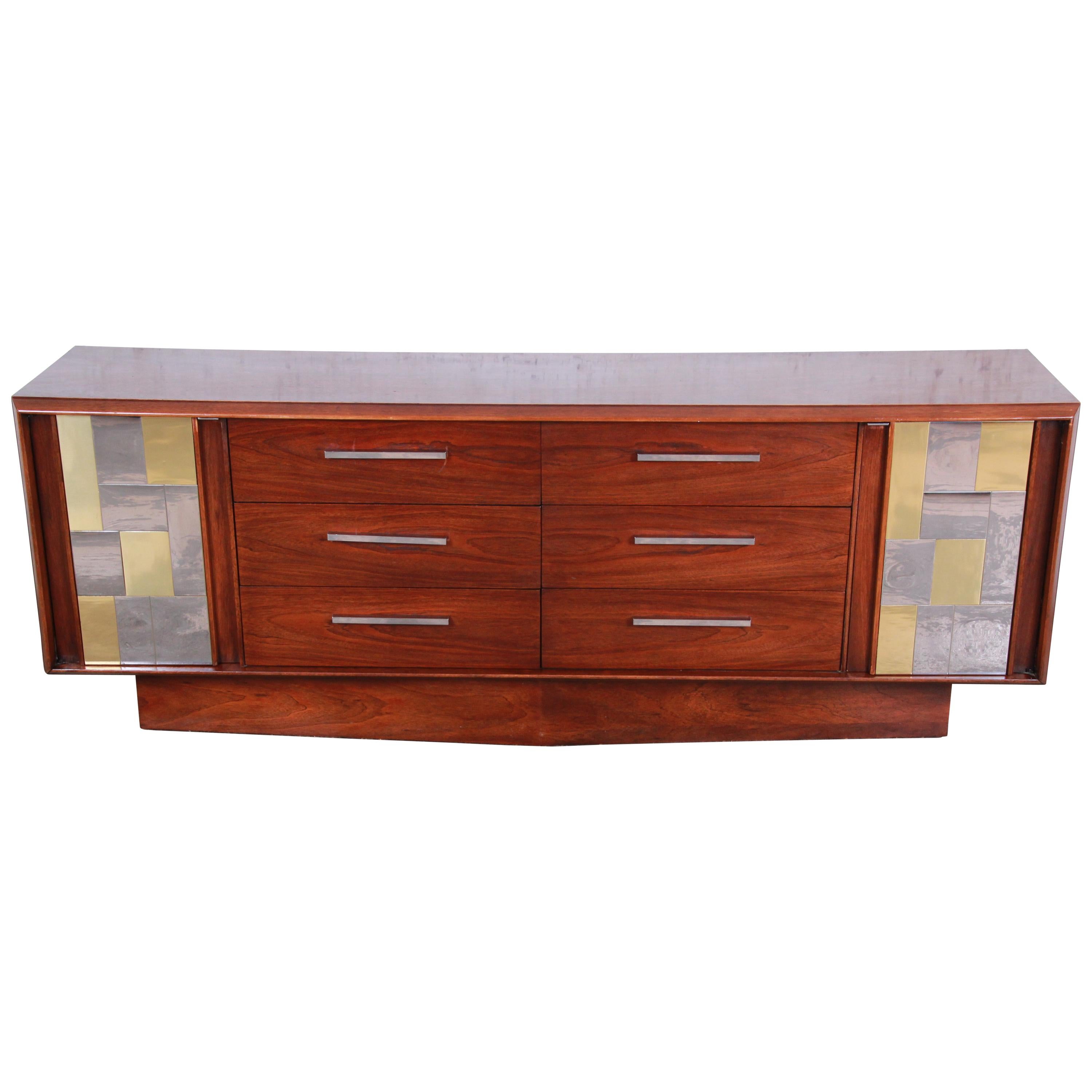Paul Evans Cityscape Style Mid-Century Modern Long Dresser or Credenza by Lane