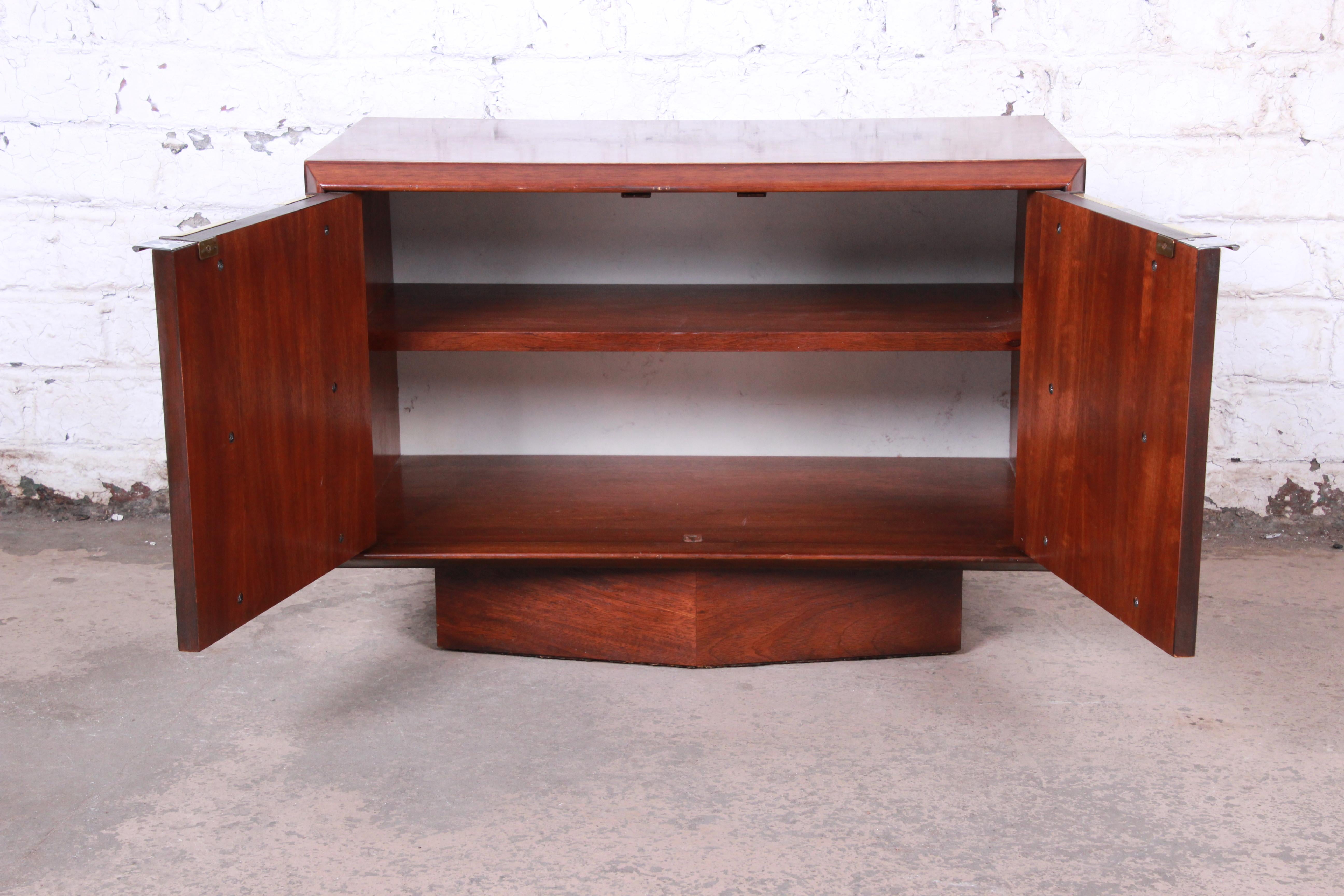 Paul Evans Cityscape Style Midcentury Walnut Cabinet or Nightstand by Lane 1