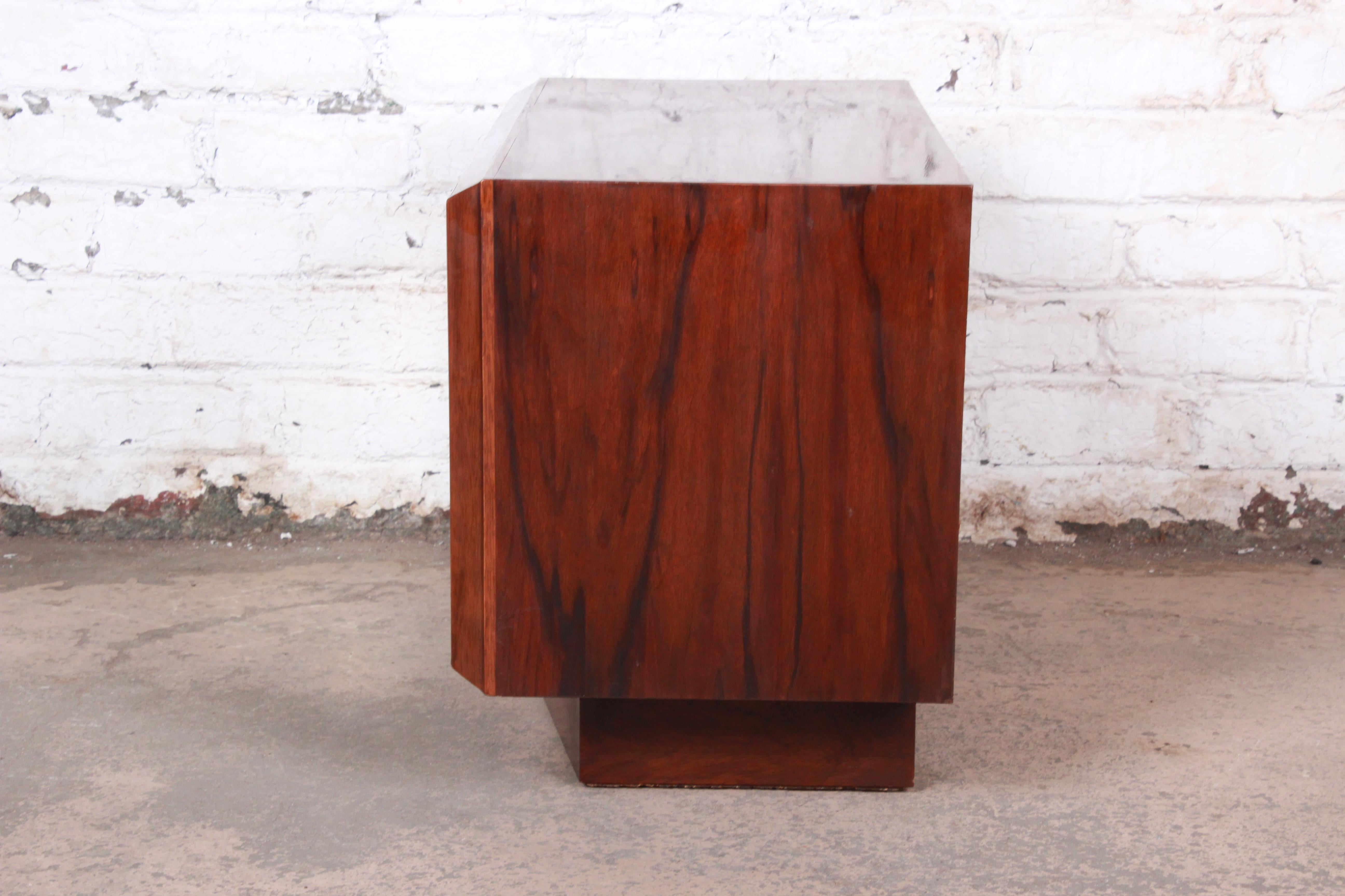 Paul Evans Cityscape Style Midcentury Walnut Cabinet or Nightstand by Lane 2