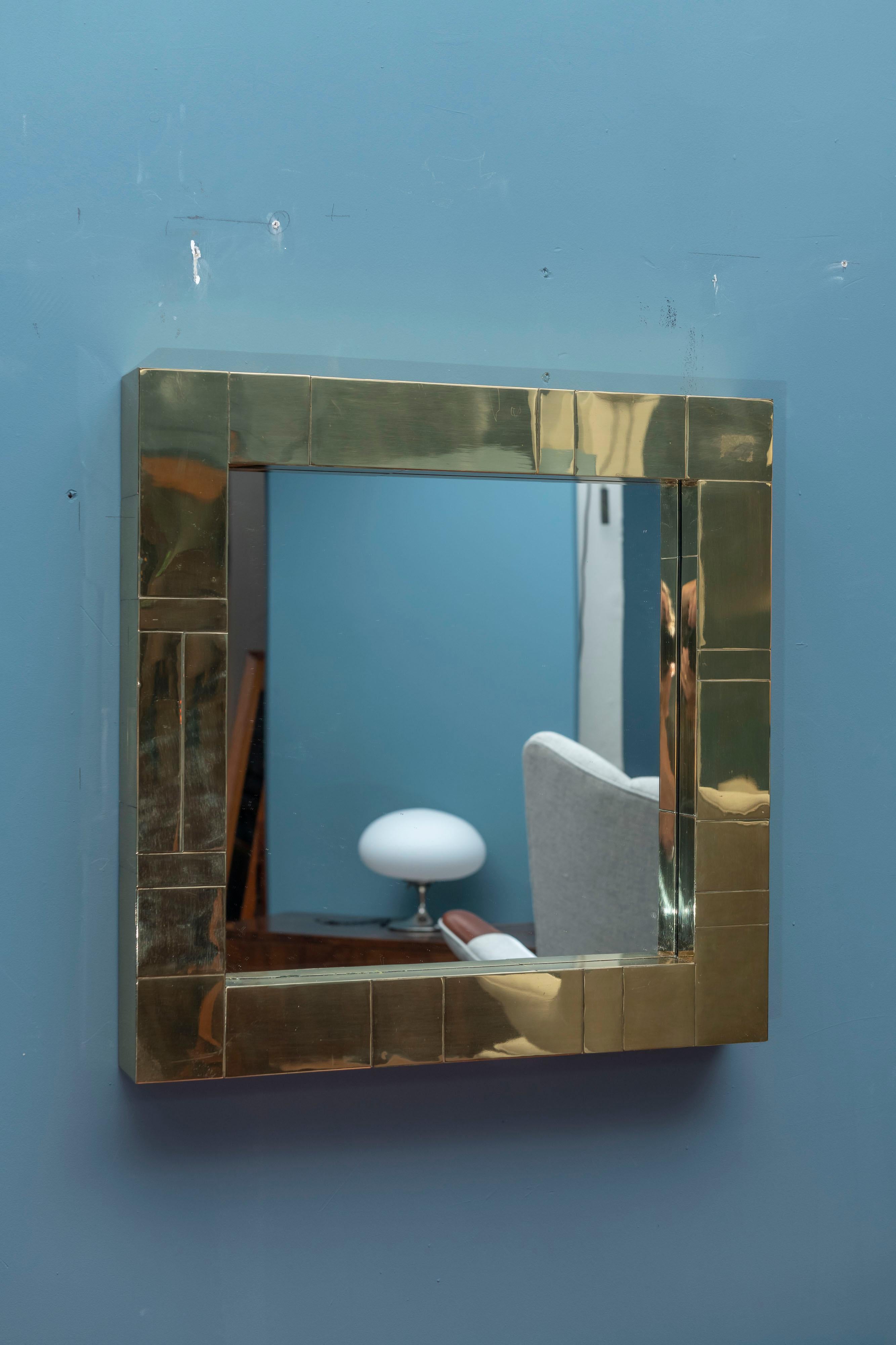 Brass Paul Evans Cityscape Wall Mirror For Sale