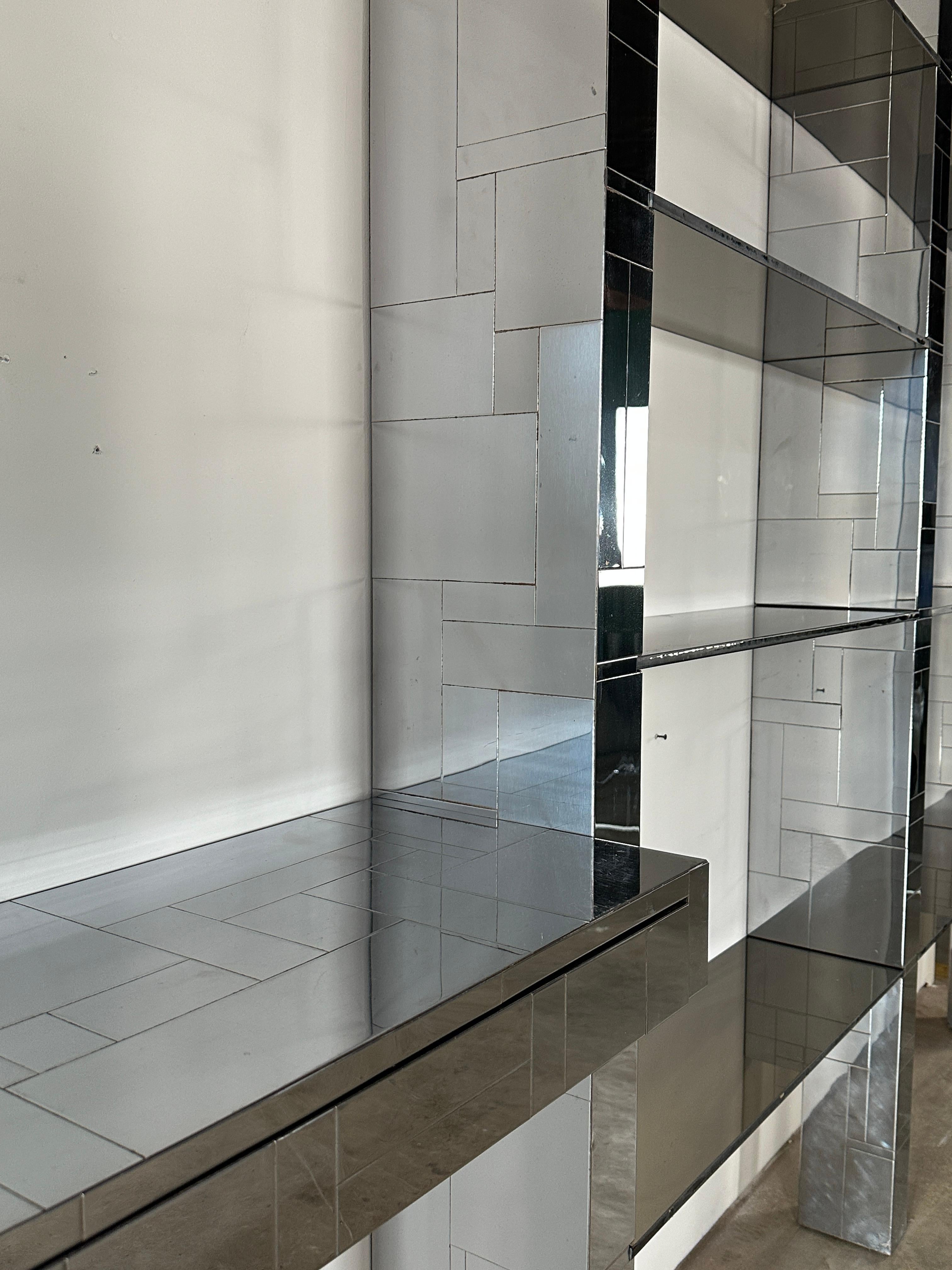 Paul Evans Cityscape Wall Unit in Chrome & Glass For Sale 8