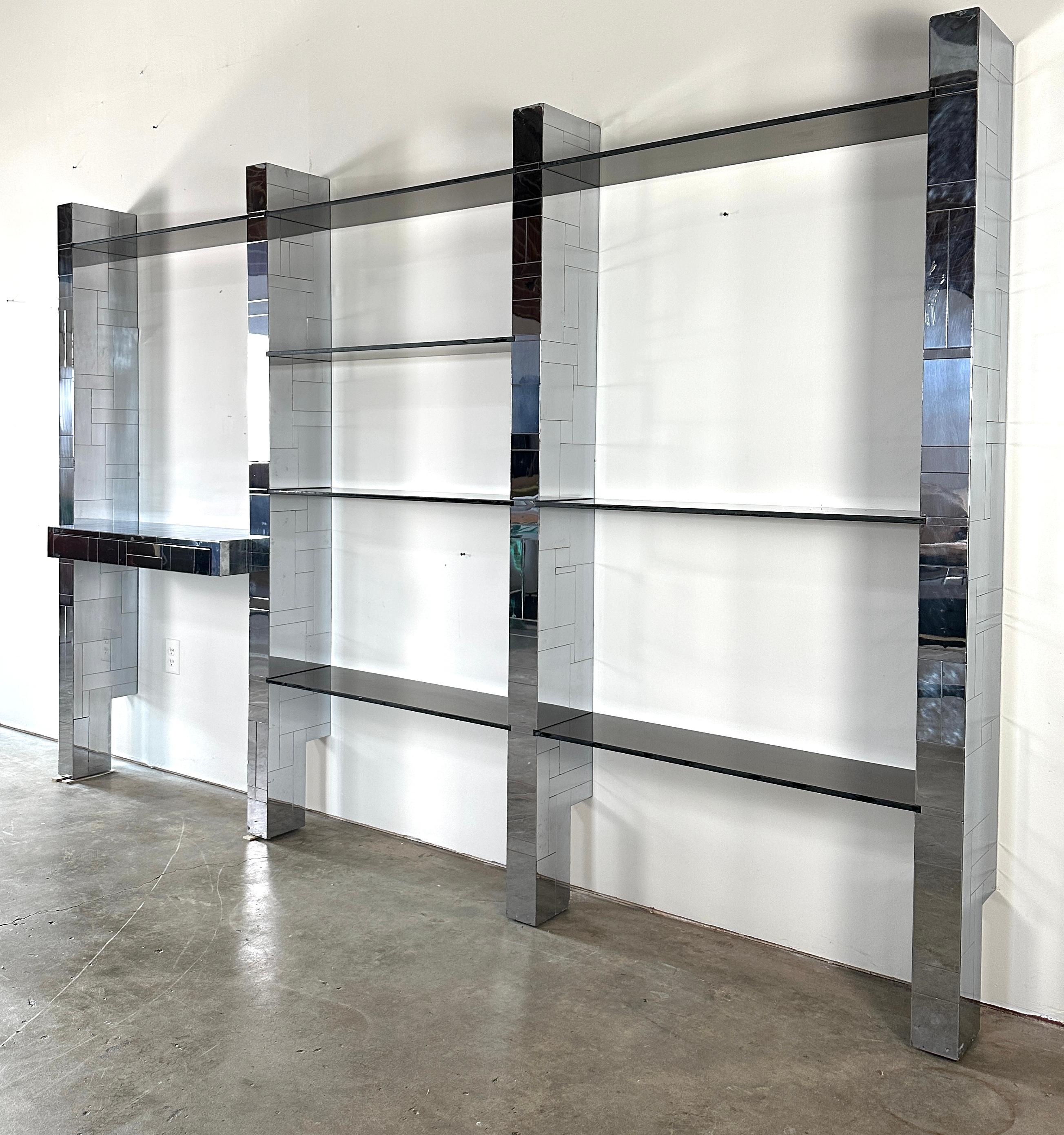 Paul Evans Cityscape Wall Unit in Chrome & Glass For Sale 9