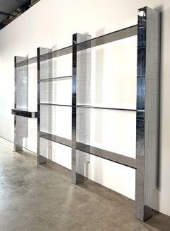 Mueble alto Paul Evans Cityscape en cromo y cristal
