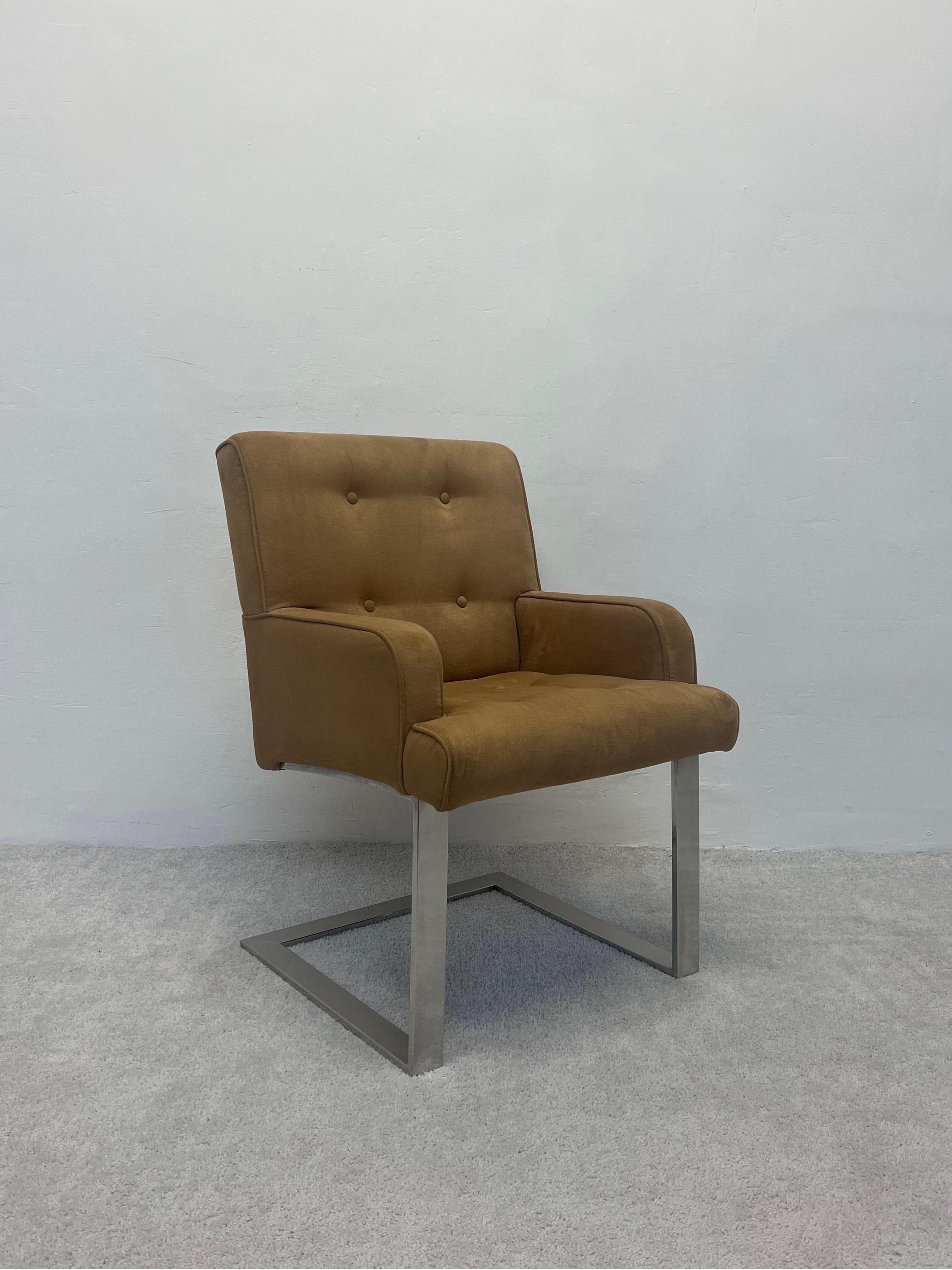 Fauteuil en porte-à-faux chromé 77 de la collection Paul Evans pour Directional en vente 8