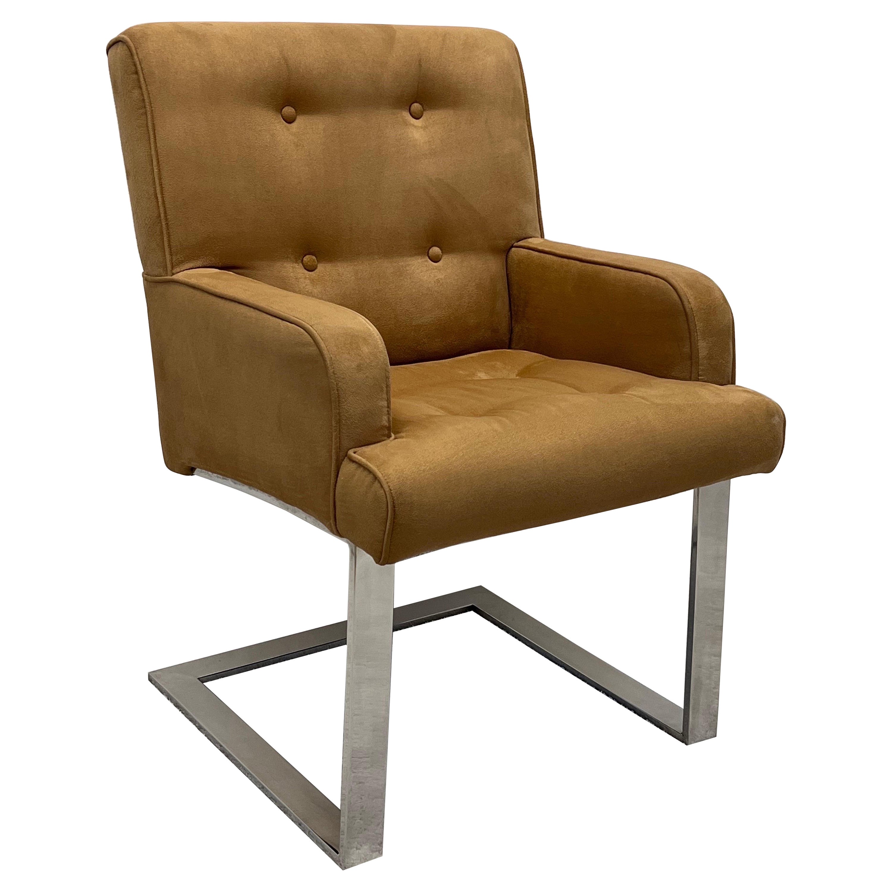 Fauteuil en porte-à-faux chromé Paul Evans Collection 77 pour Directional
