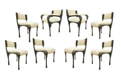Paul Evans Complete Sculpted Bronze Dining Room Setting