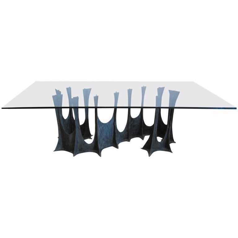Mid-Century Modern Paul Evans Complete Sculpted Bronze Dining Room Setting