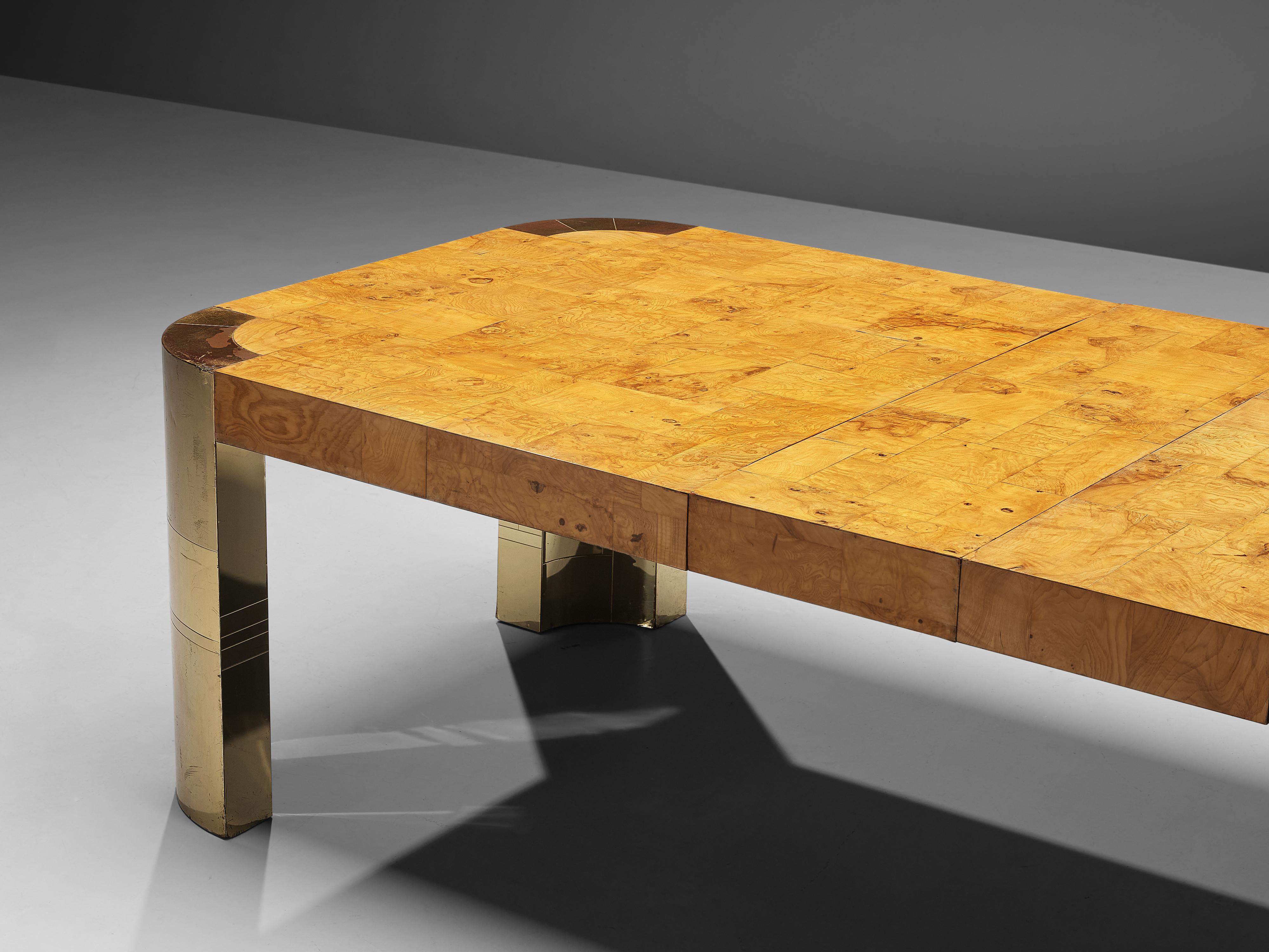 Paul Evans Conference Table in Brass and Wood Burl 4