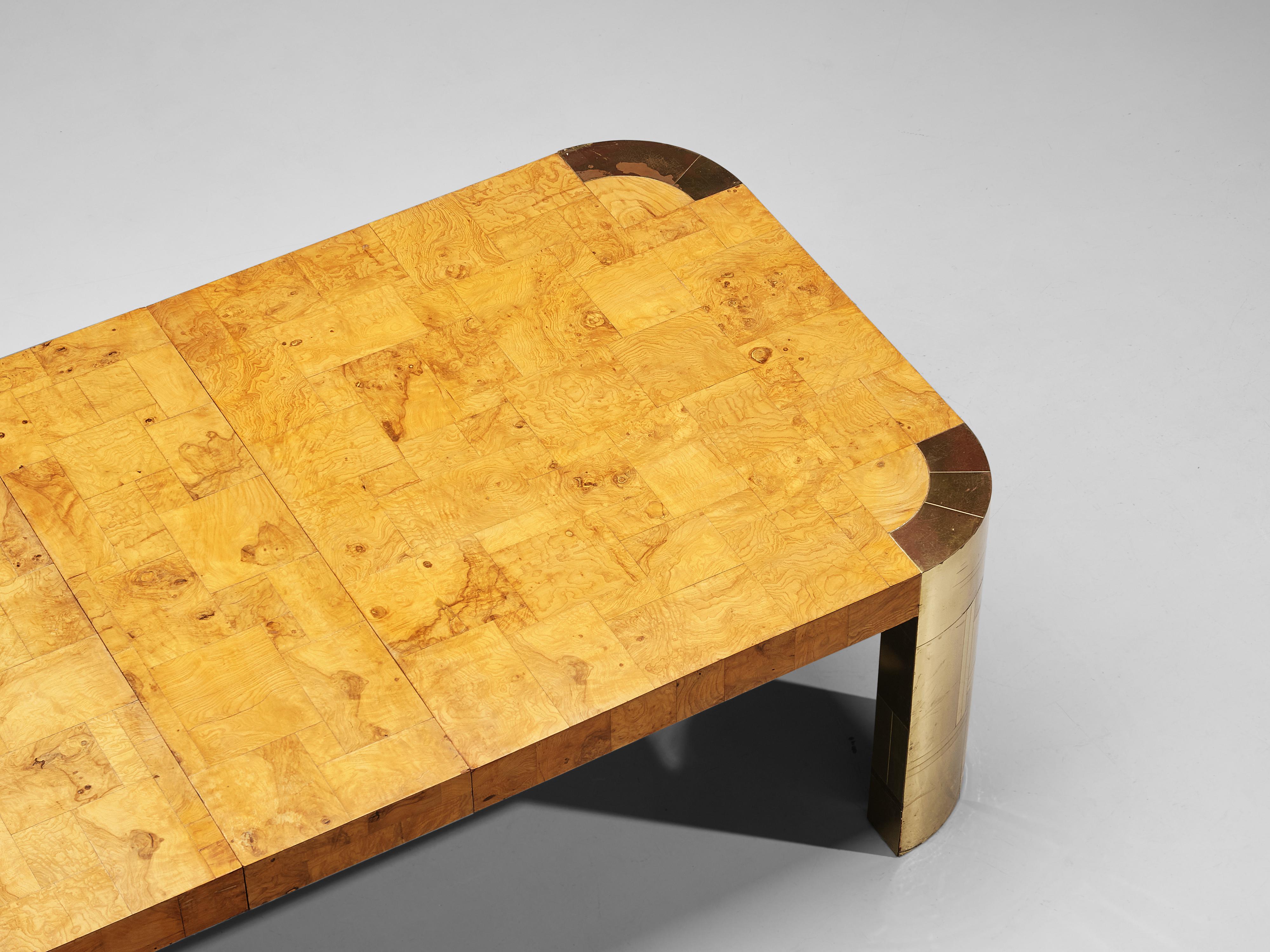 Paul Evans Conference Table in Brass and Wood Burl 5
