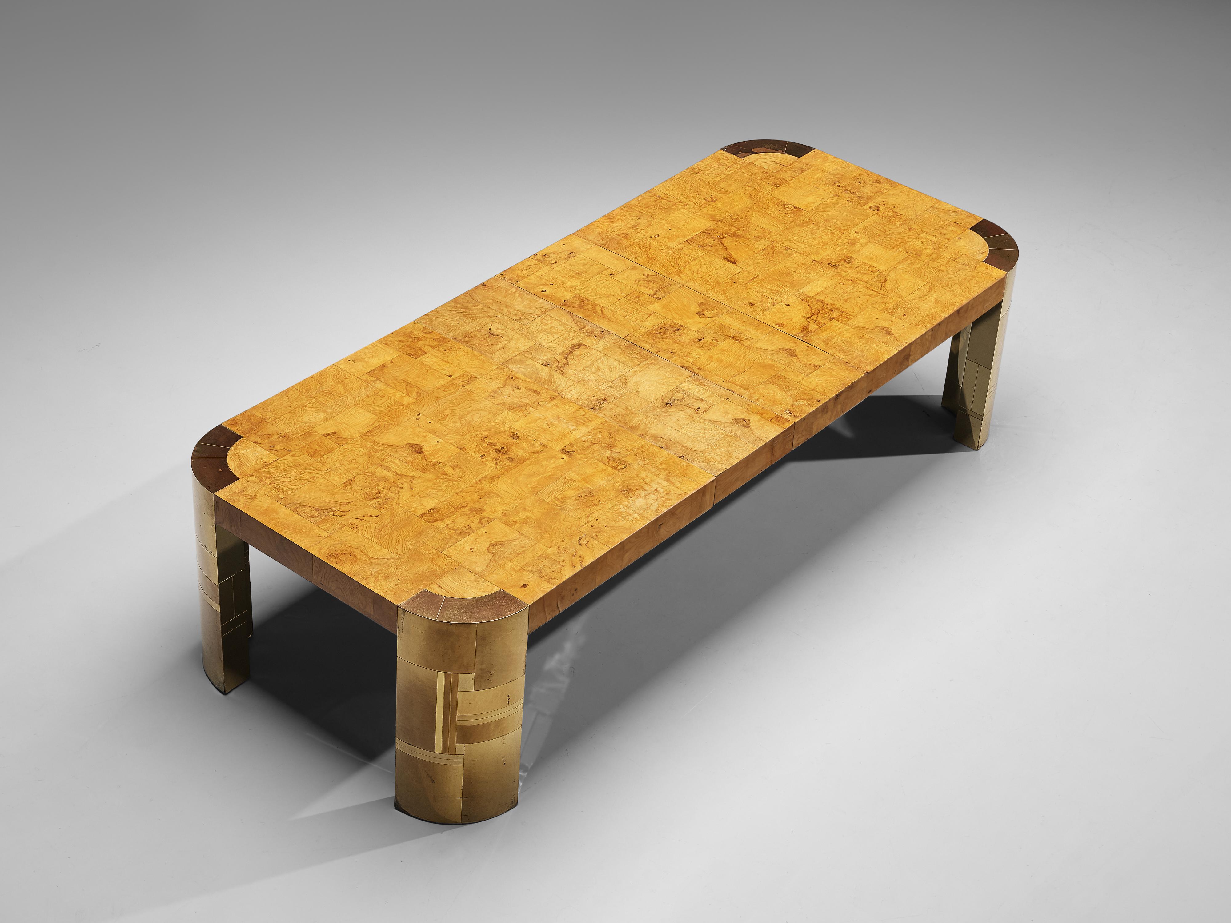 Paul Evans Conference Table in Brass and Wood Burl 6