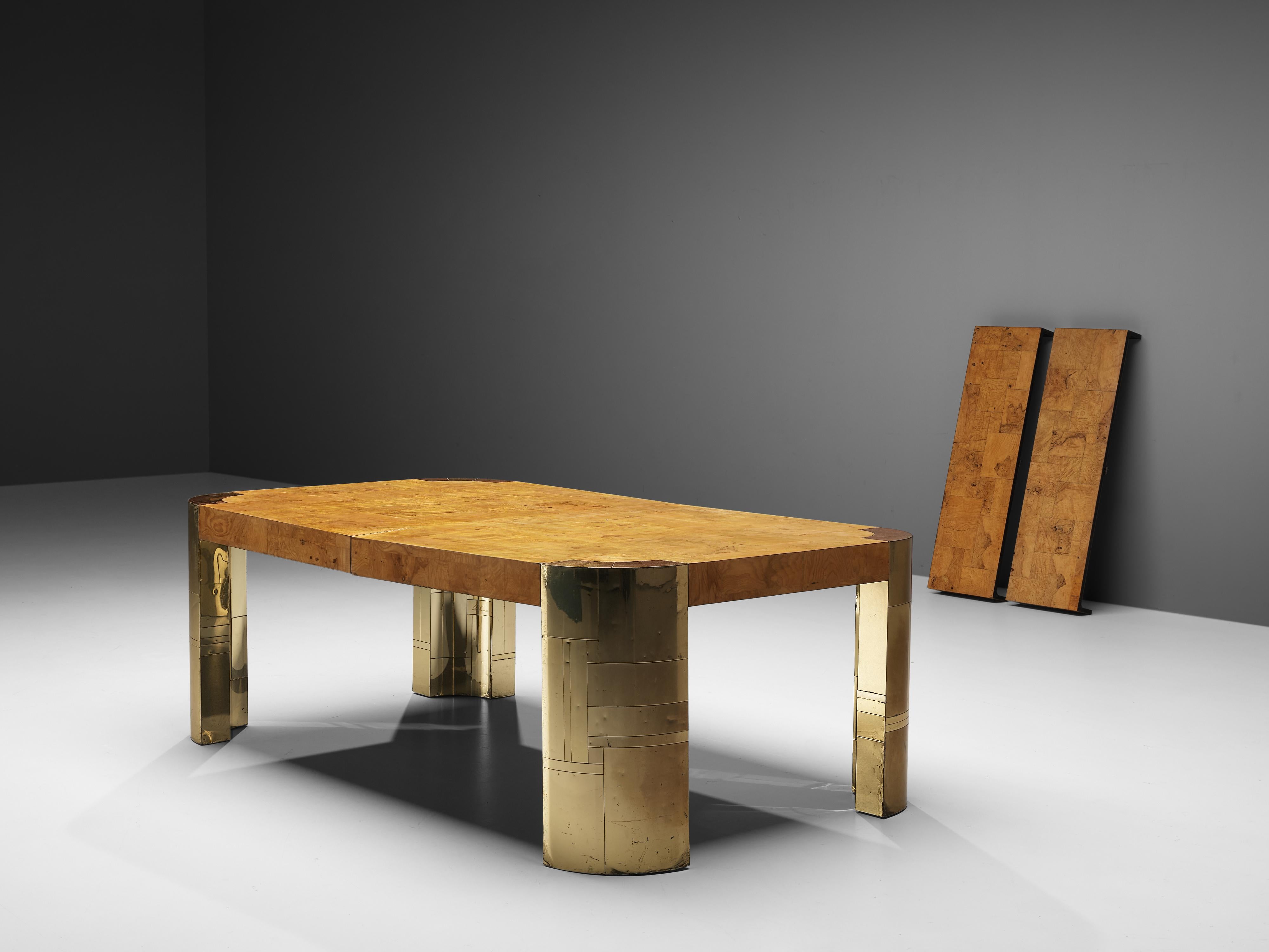 Paul Evans Conference Table in Brass and Wood Burl 7