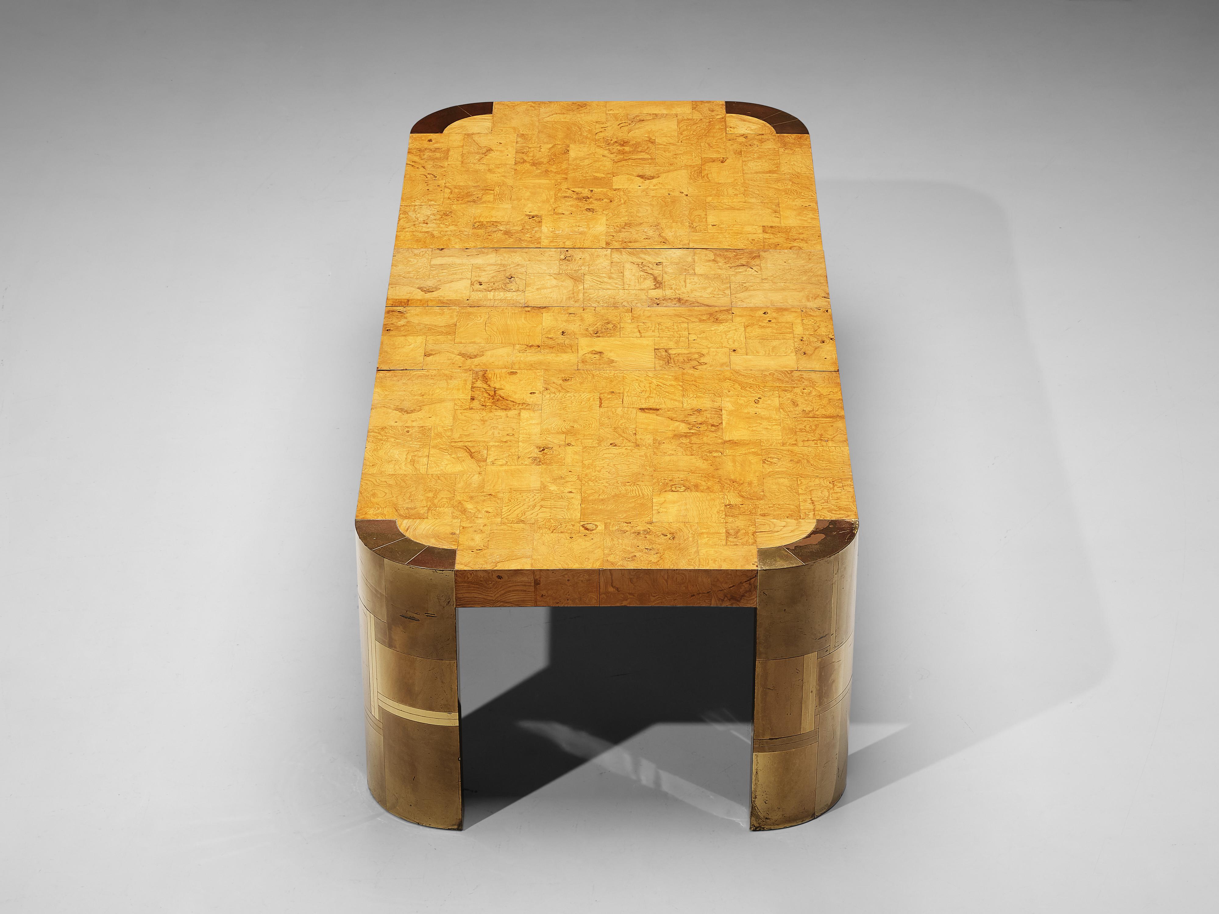 Paul Evans Conference Table in Brass and Wood Burl 8