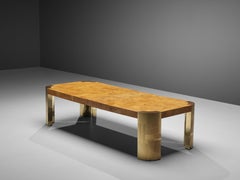 Paul Evans Conference Table in Brass and Elm Burl