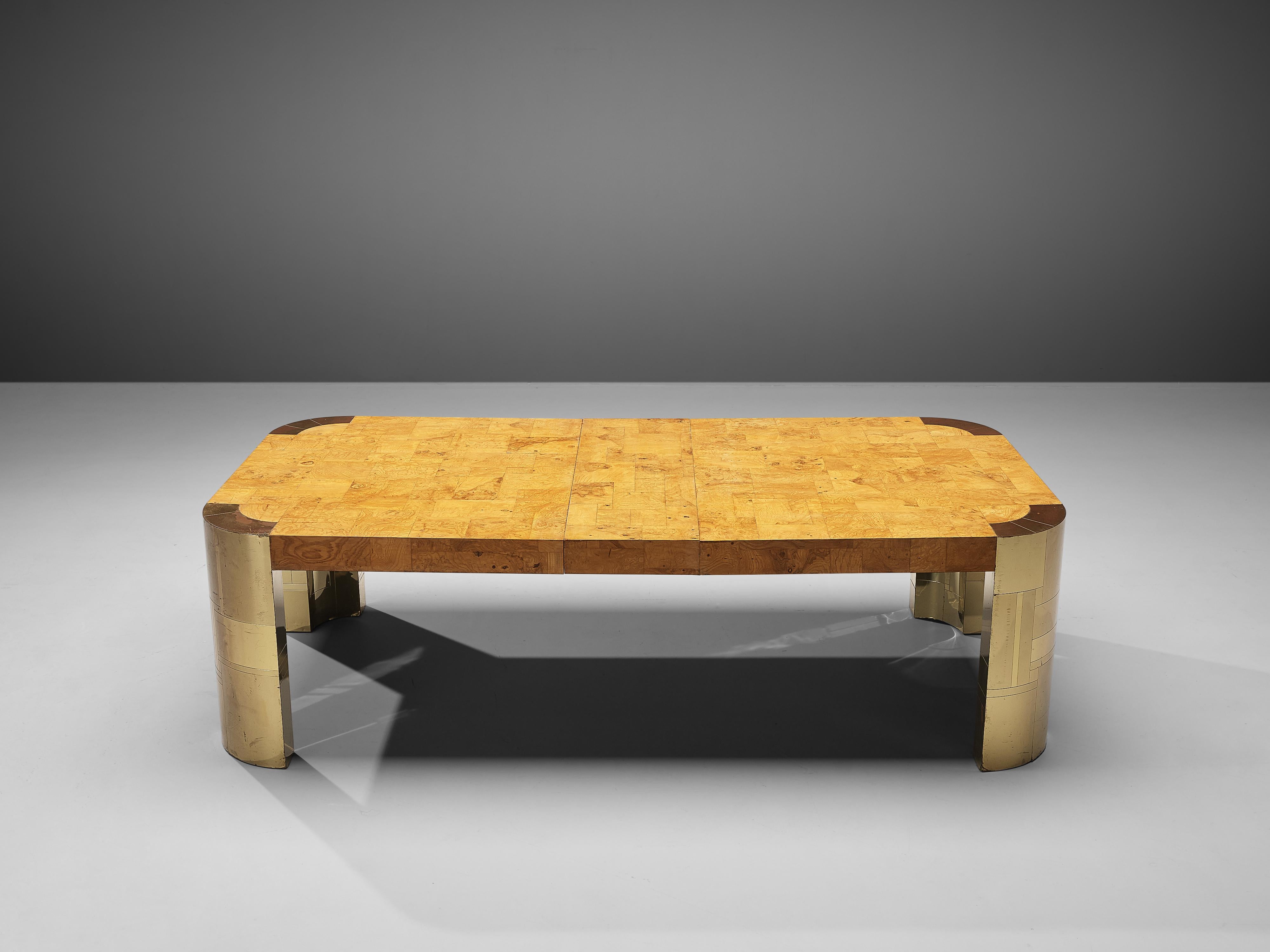 Paul Evans Conference Table in Brass and Elm Burl 2